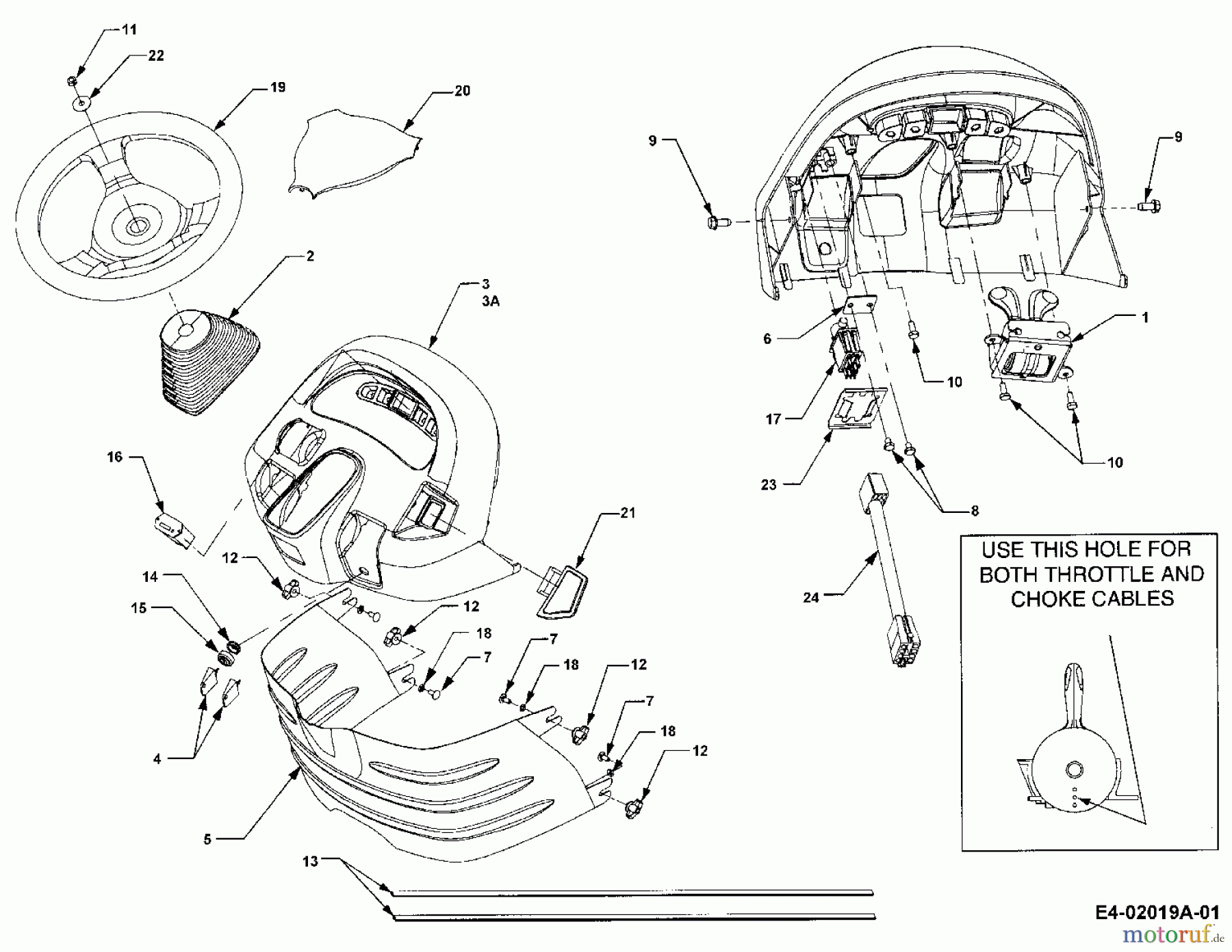  Cub Cadet Garden tractors HDS 3200 14A-652-603  (2001) Dashboard, Steering wheel
