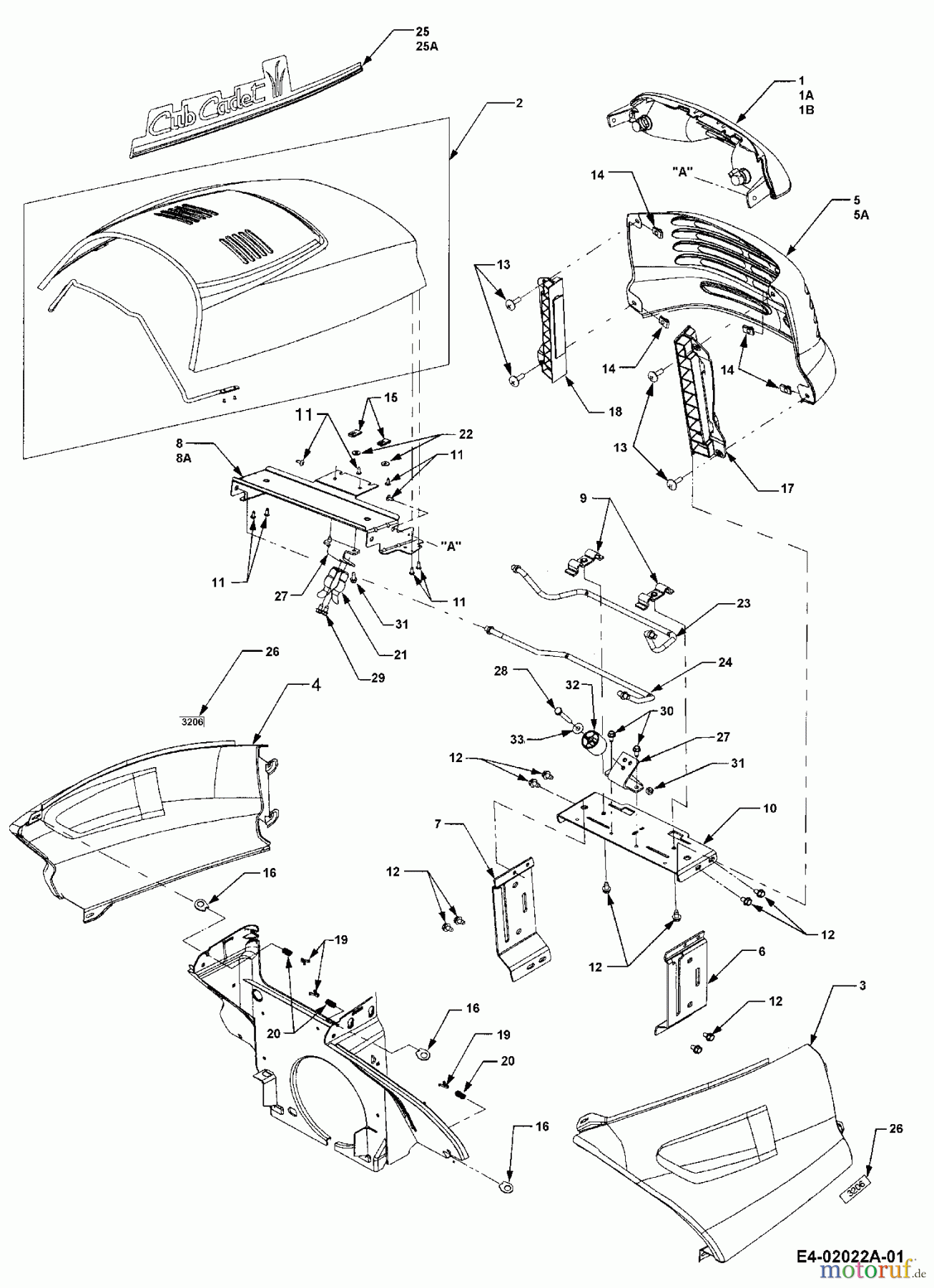  Cub Cadet Garden tractors HDS 3200 14A-652-603  (2002) Engine hood C-Style