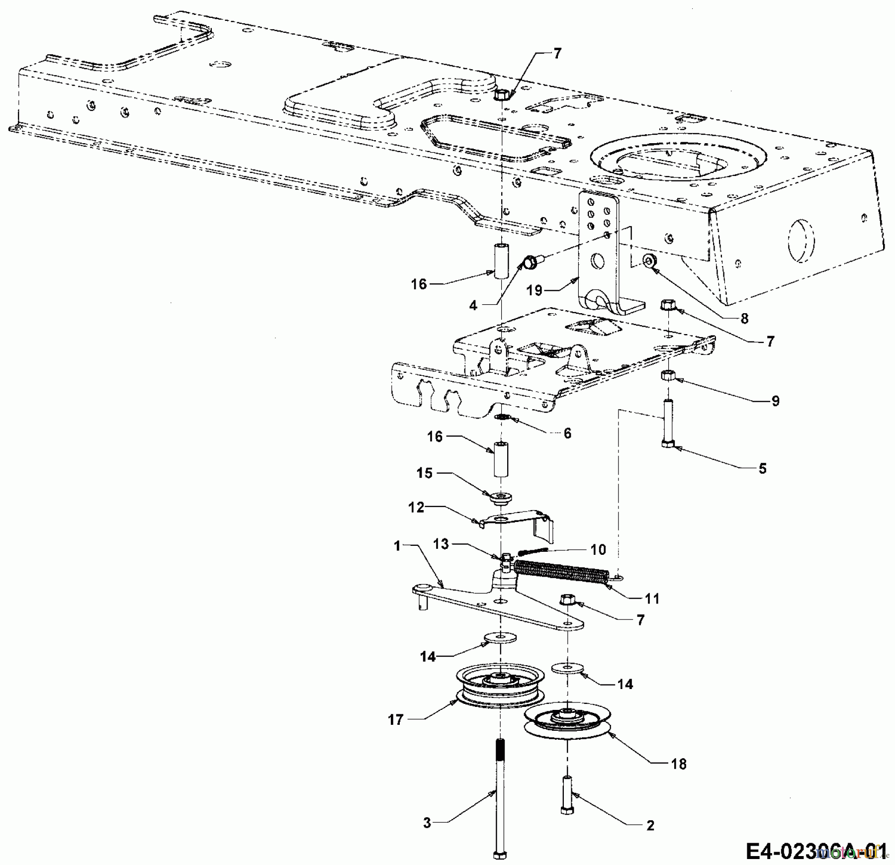  Cub Cadet Lawn tractors CC 1527 13A-241G603  (2003) Idle pullies drive system