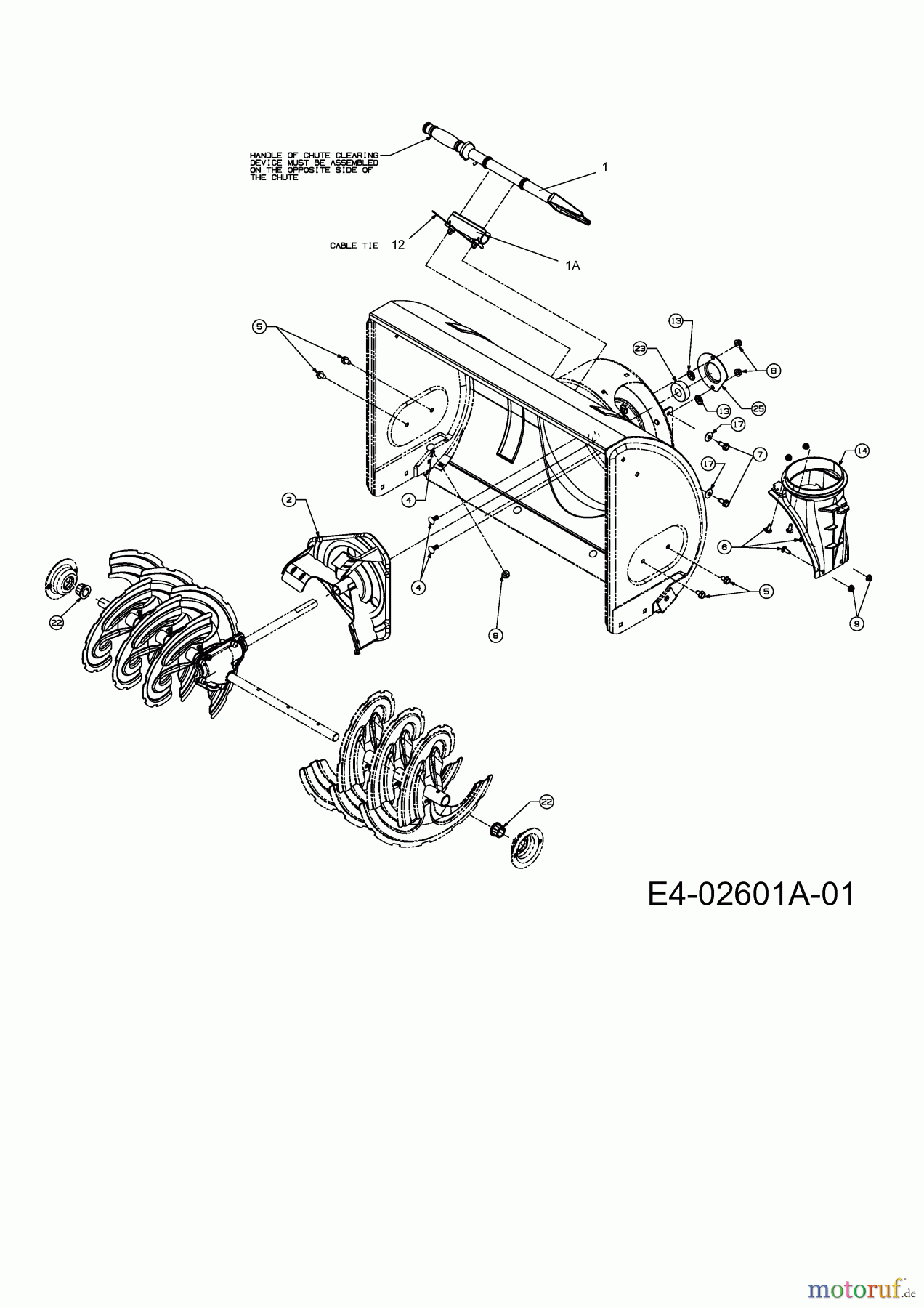  MTD Accessories Accessories cutterbar mower Snow thrower 008 - 61cm for BM 87-35, (MX,TS)BM 87-50 396-008-600  (2008) Impeller