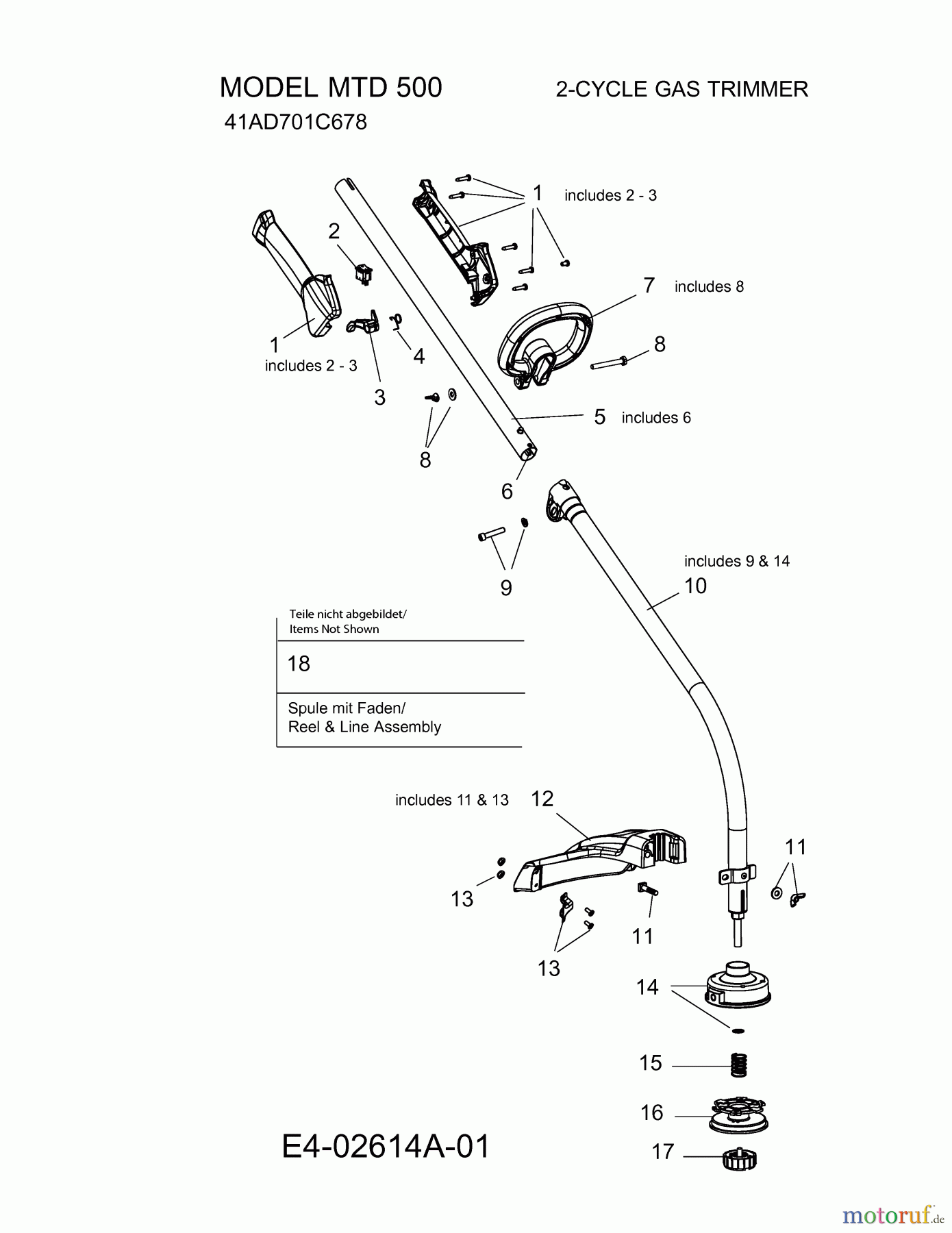  MTD Brush cutter 500 41AD701C678  (2010) Basic machine