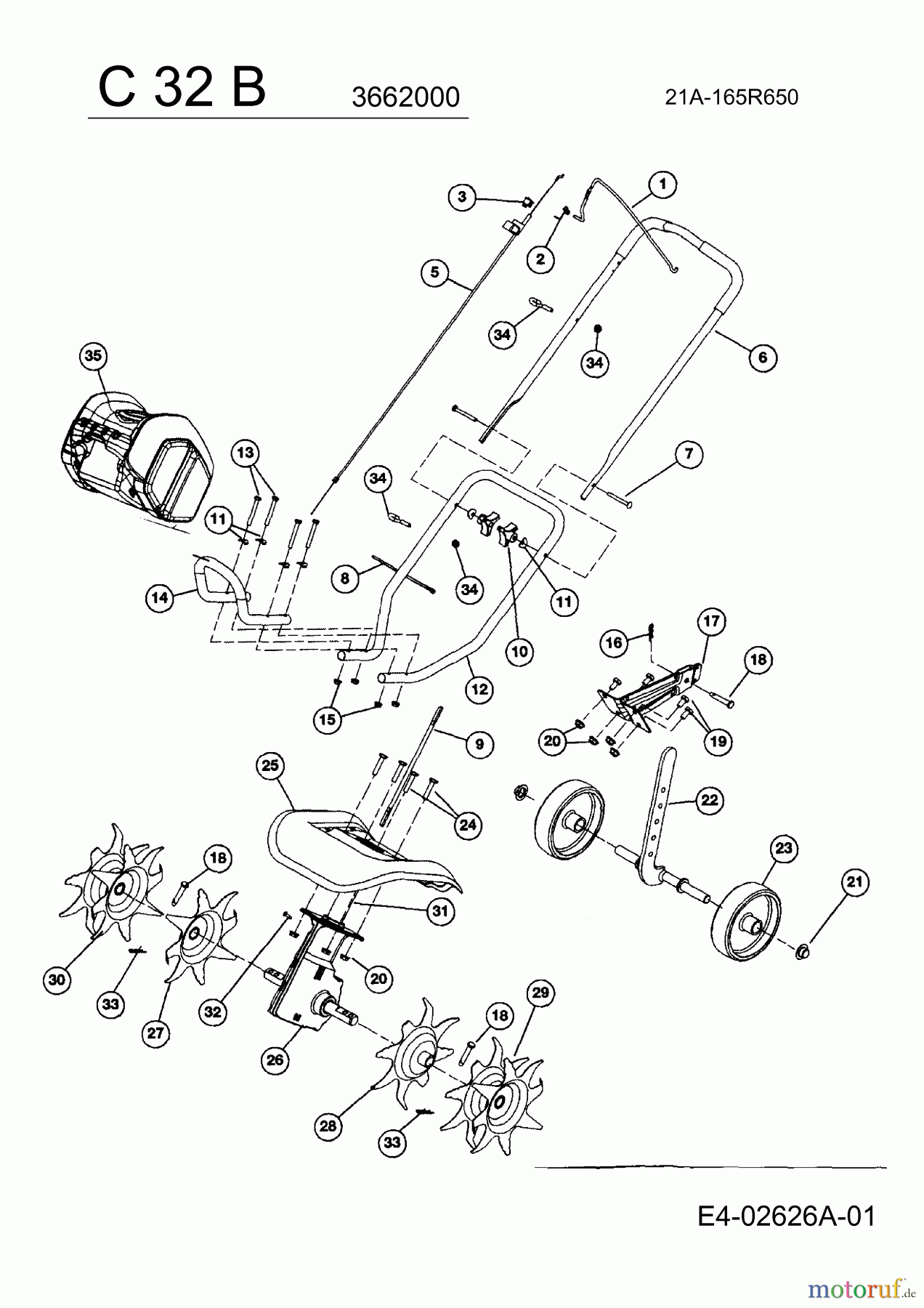  Wolf-Garten Tillers C 32 B 21A-165R650  (2010) Basic machine