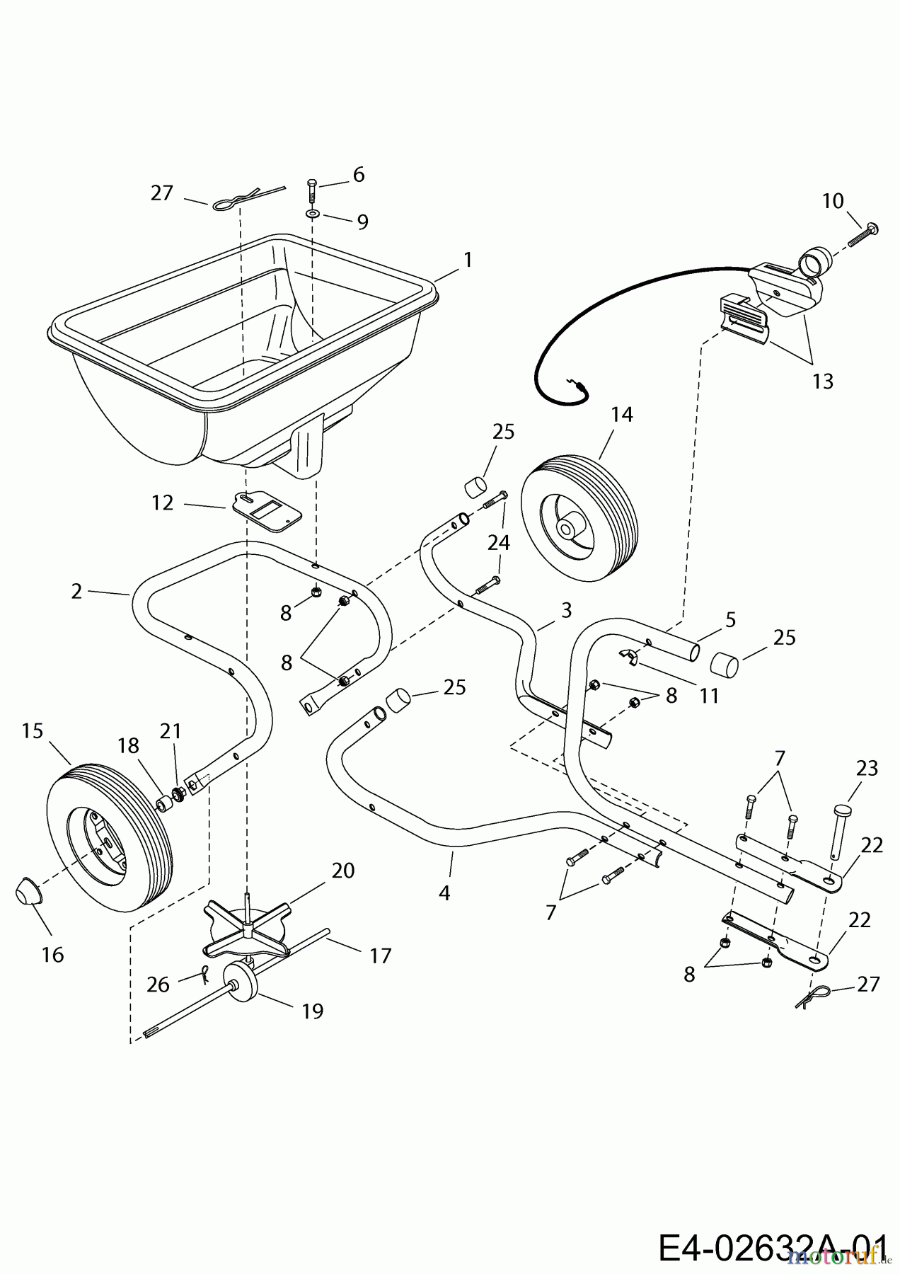  MTD Accessories Accessories garden and lawn tractors Spreader 45-03153  (196-031-000) 196-031-000  (2010) Basic machine