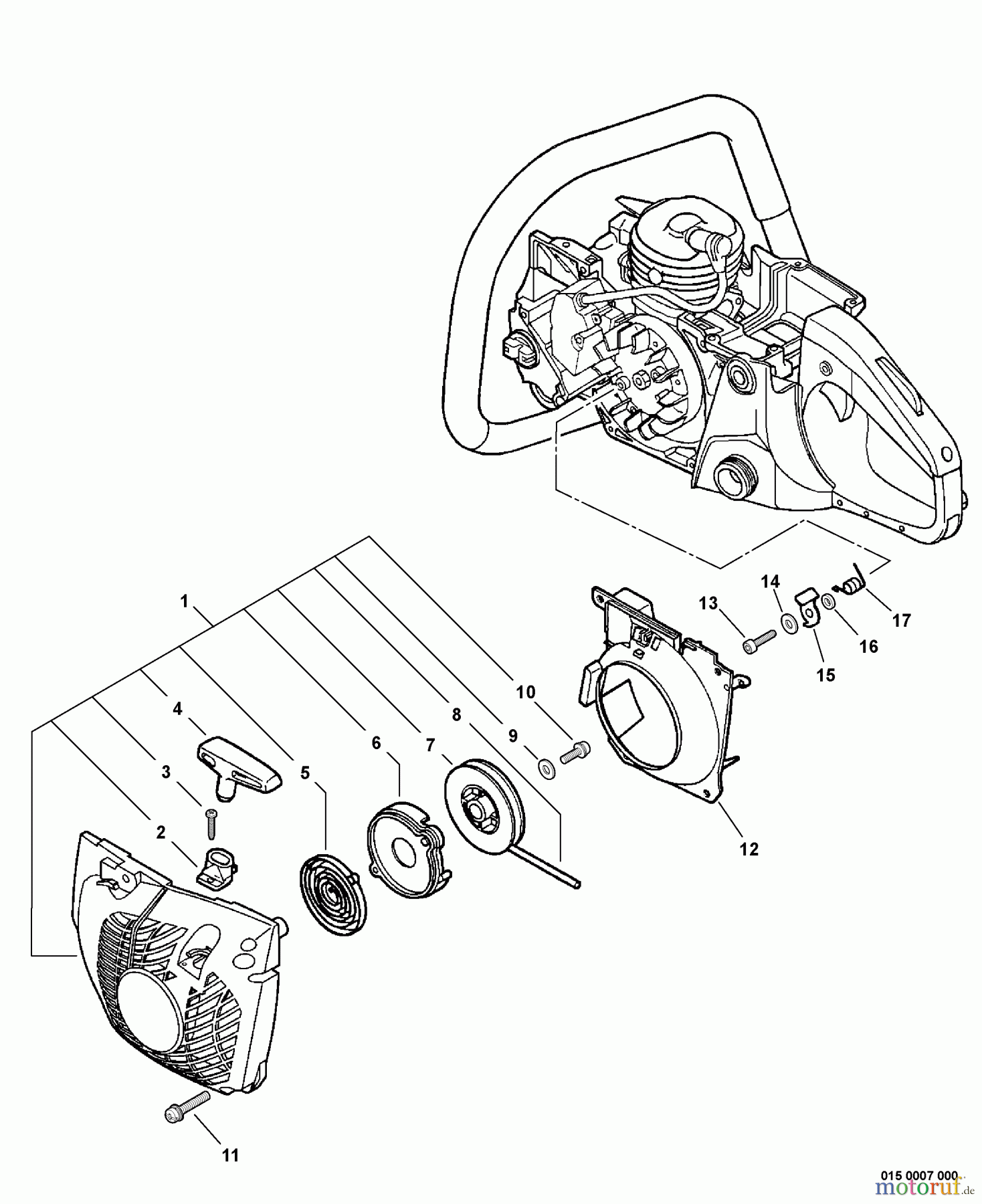  Echo Sägen, Kettensägen CS-530 - Echo Chainsaw, S/N: C02904001001 - C02904999999 Starter