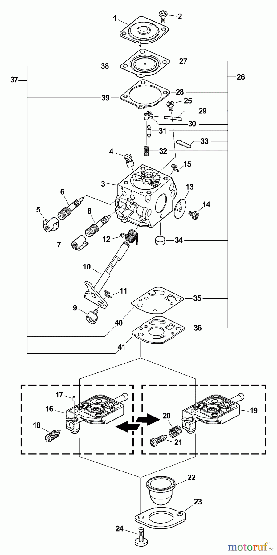  Echo Hochentaster PPT-2100 - Echo Pole Saw / Pruner (Type 1E) Carburetor -- CIU-K52