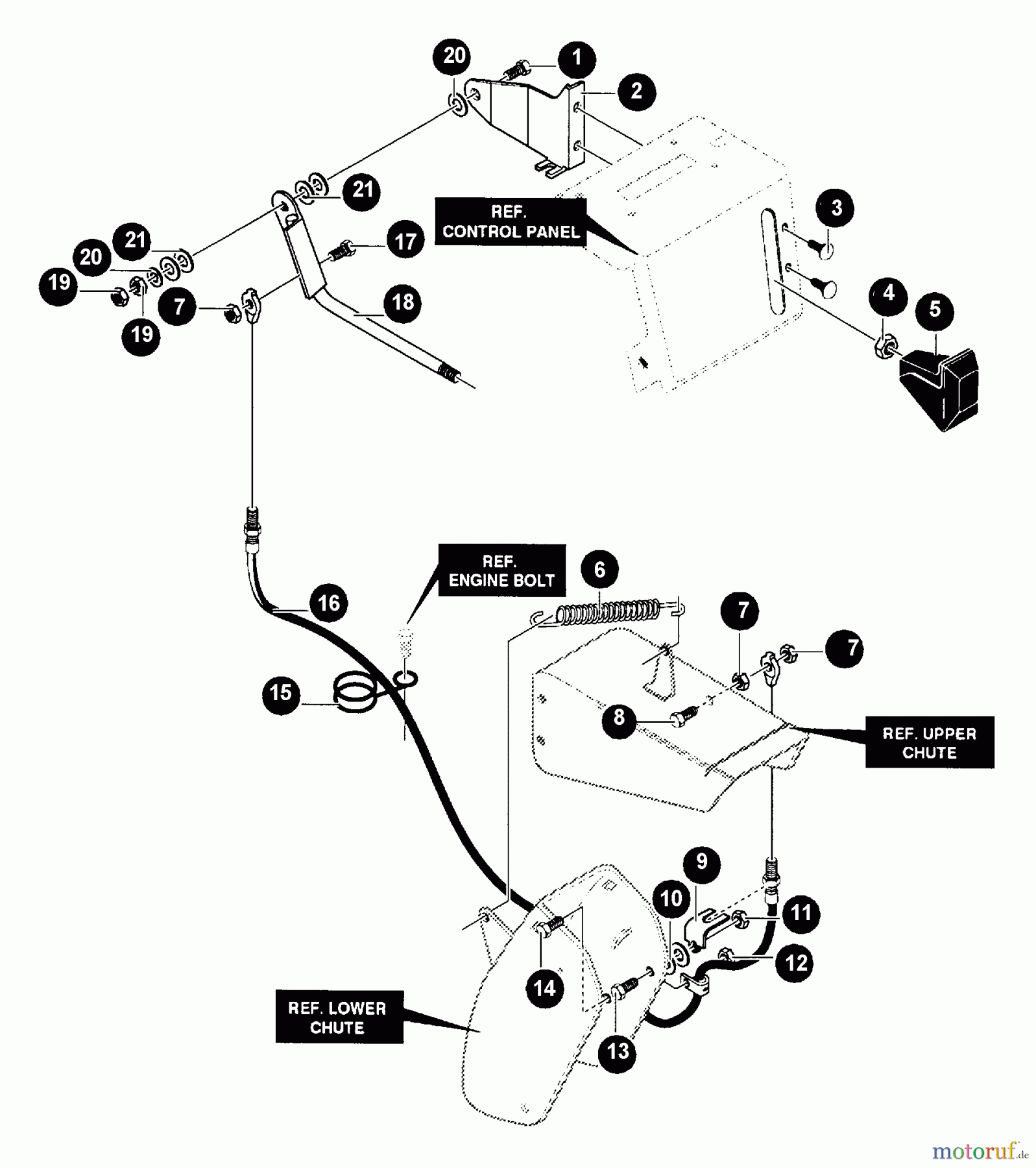  Echo Schneefräsen ST-1033E - Echo Snow Thrower Upper Chute Control