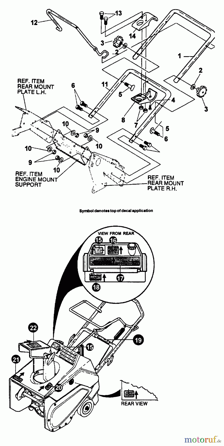 Echo Schneefräsen ST-5000E - Echo Snow Thrower, S/N: 001001 - 001456 Handles, Drive Control, Decals