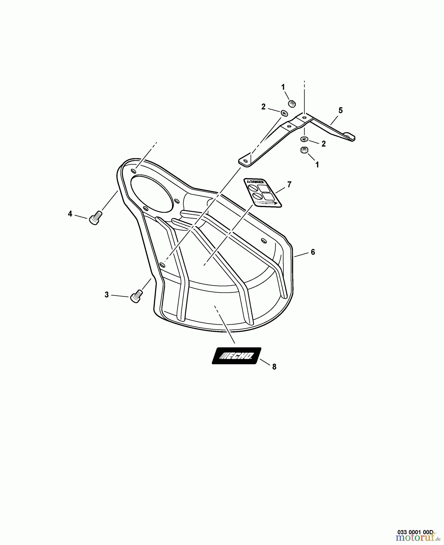  Echo Trimmer, Faden / Bürste SRM-225U - Echo String Trimmer/Brush Cutter, S/N:S79012001001 - S7901299999 Metal Shield