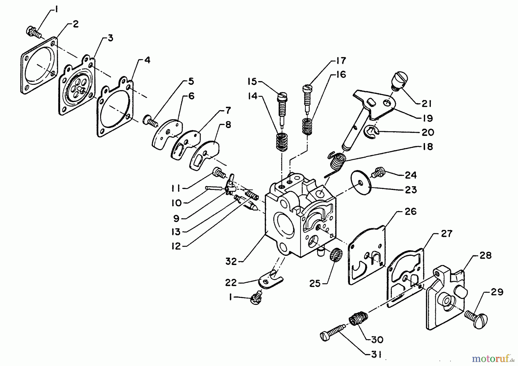  Echo Bläser / Sauger / Häcksler / Mulchgeräte	 PB-400 - Echo Back Pack Blower, S/N 001001 - 054522 Carburetor