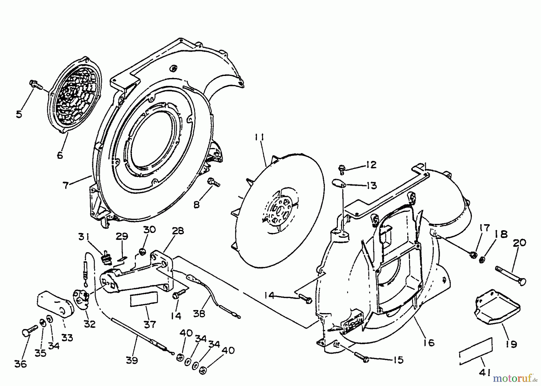  Echo Bläser / Sauger / Häcksler / Mulchgeräte	 PB-400E - Echo Back Pack Blower, S/N 249242 - 999999 Fan, Housings