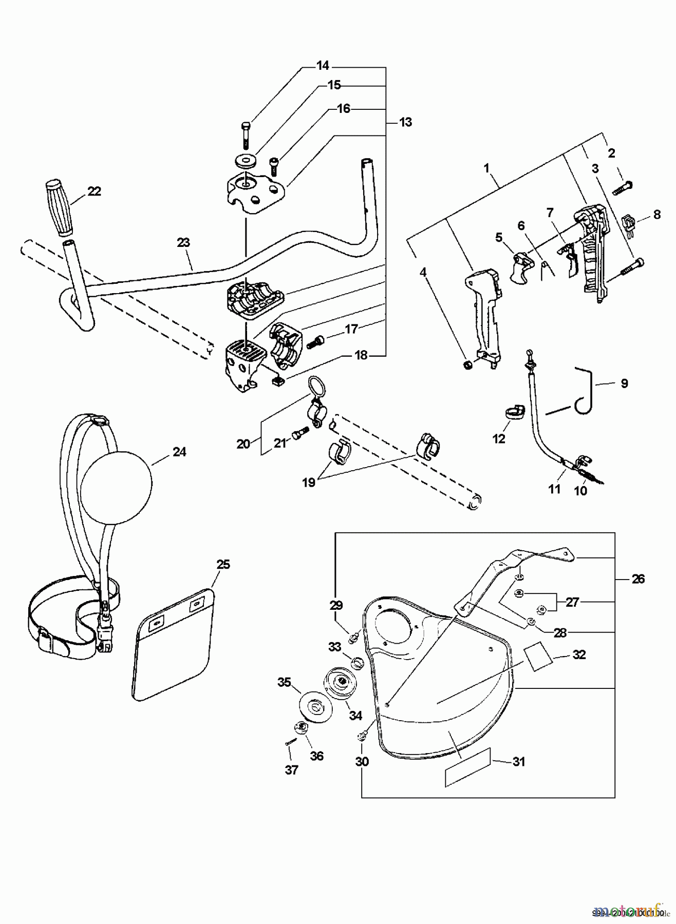  Echo Trimmer Zubehör 99944200521 - Echo U-Handle Blade Conversion Combo Kit U-Handle/Blade Conversion Kit
