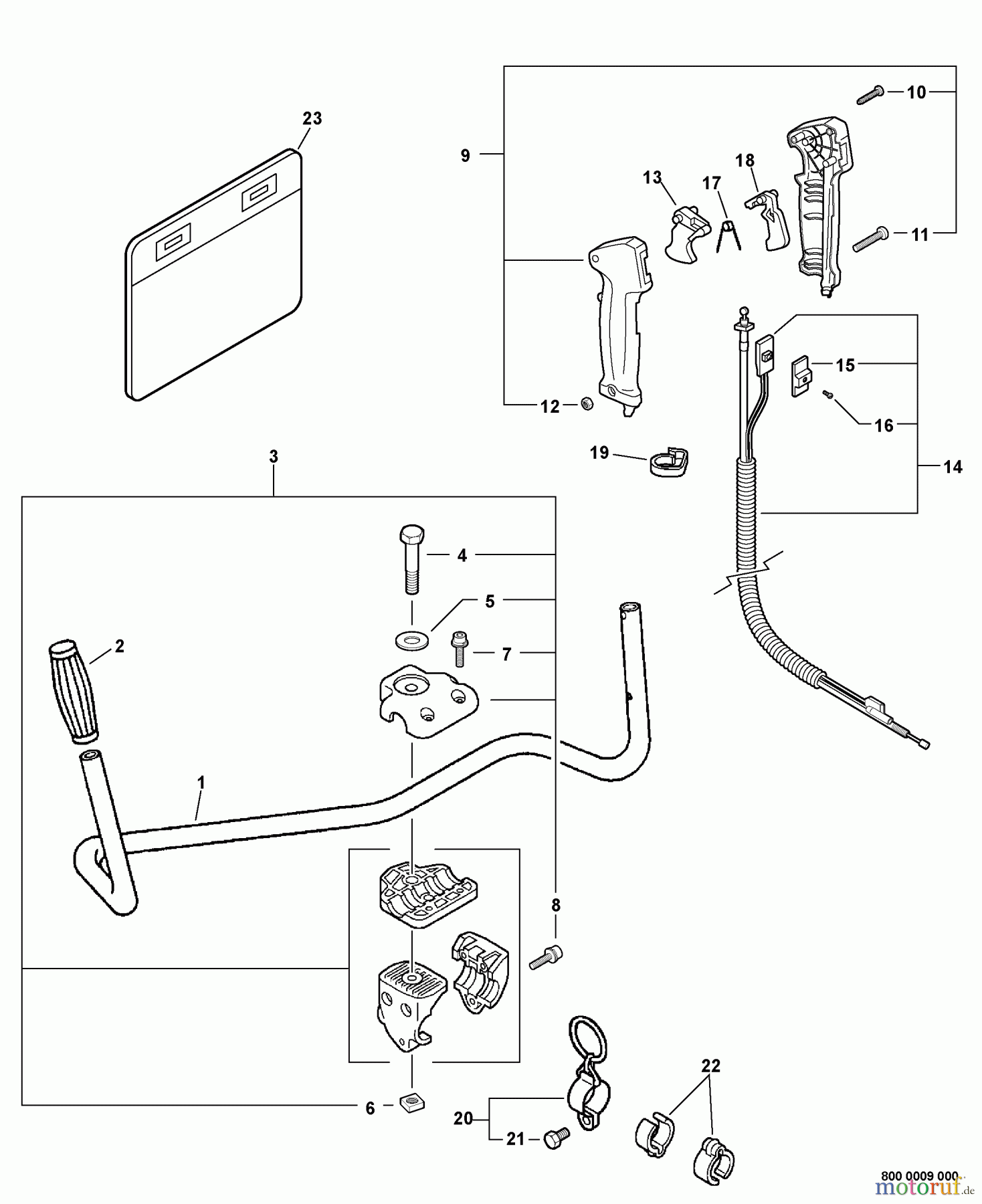  Echo Trimmer Zubehör 99944200675 - Echo U-Handle Kit Handles, Throttle Control