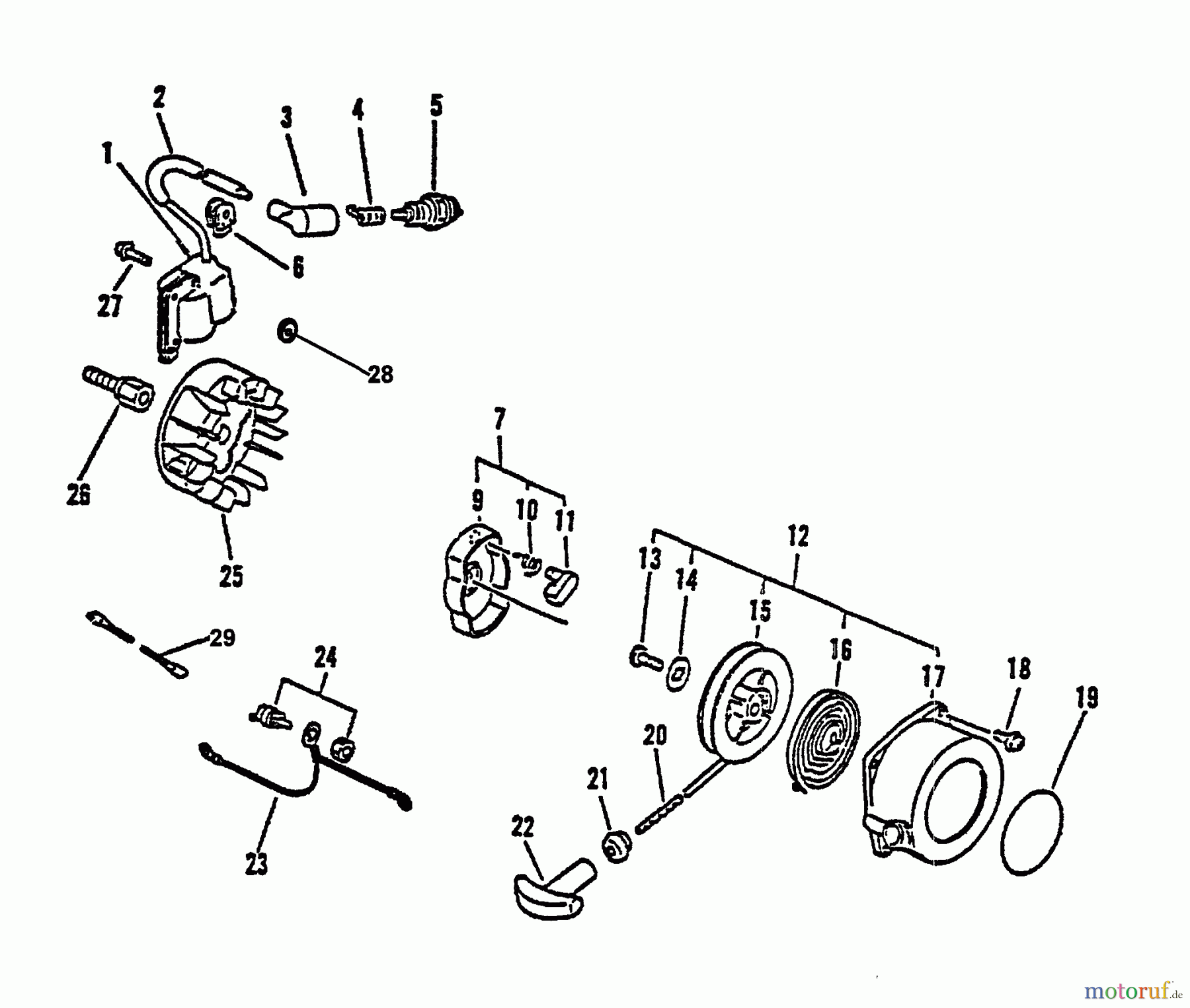  Echo Bläser / Sauger / Häcksler / Mulchgeräte	 ES-1000 - Echo Shredder/Vacuum, S/N: 025417 - 999999 Ignition, Starter