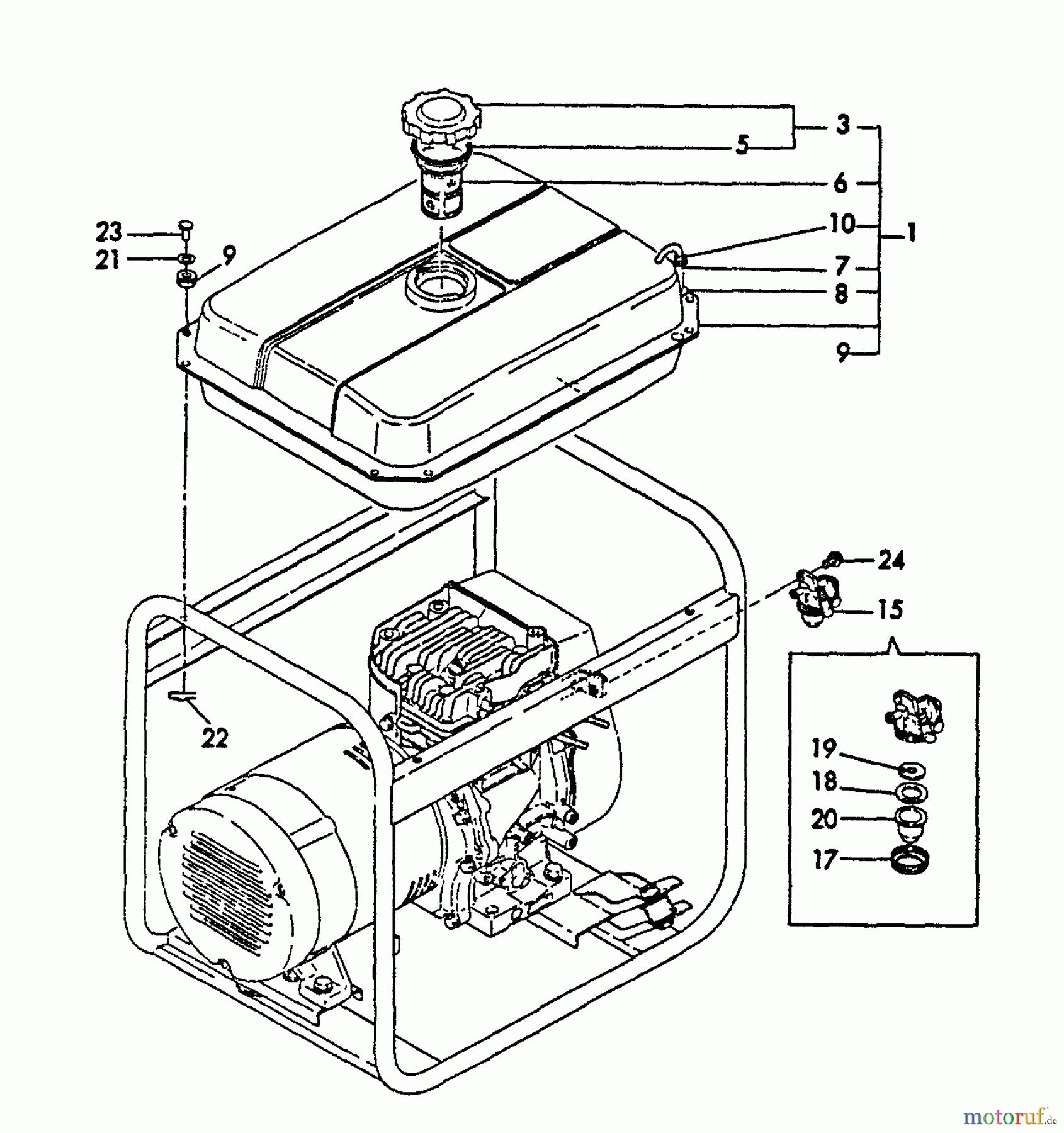 Echo Stromerzeuger EG-2300 - Echo Portable Generator, S/N: 01001 - 03371 Fuel Tank