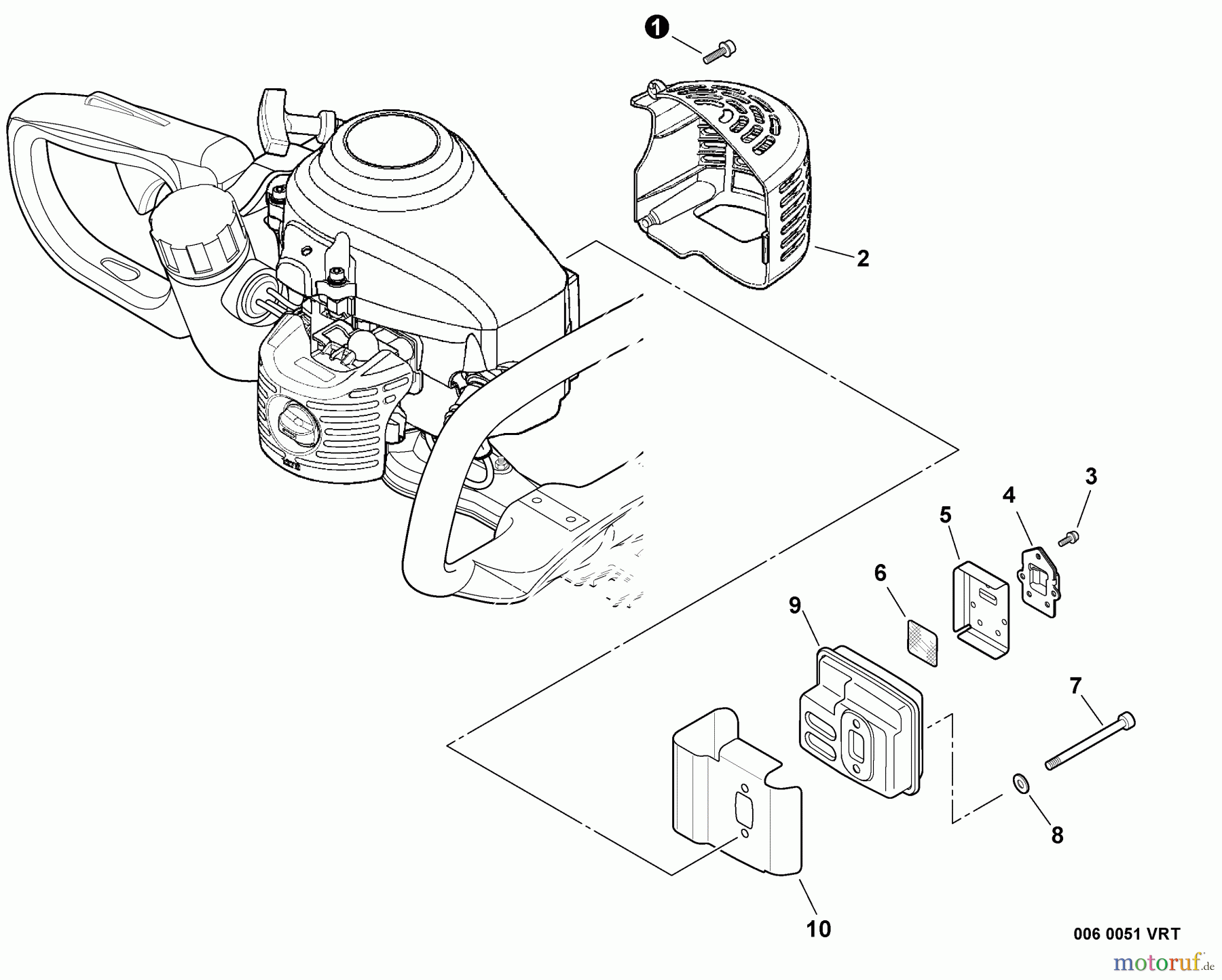  Echo Heckenscheren HC-155 - Echo Hedge Trimmer, S/N: S68011001001 - S68011999999 Exhaust