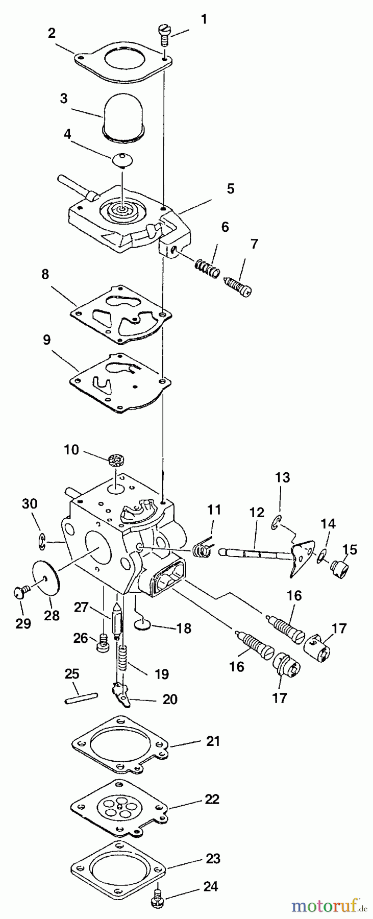  Echo Heckenscheren HCA-2400 - Echo Hedge Trimmer (Type 1E) Carburetor