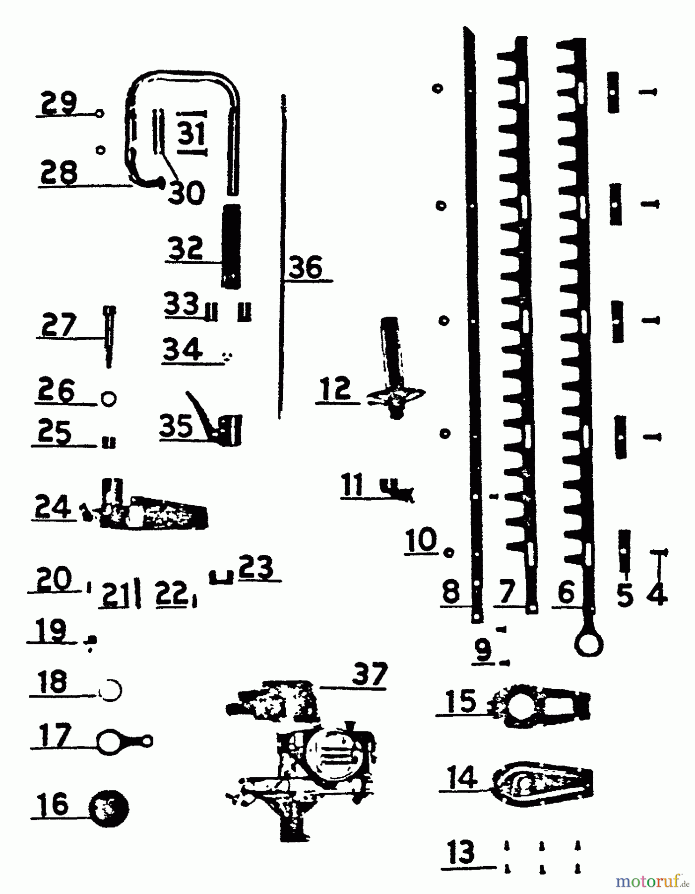 Echo Heckenscheren HT-200 - Echo Hedge Trimmer Gear Case, Handles, Blades, Throttle Cables