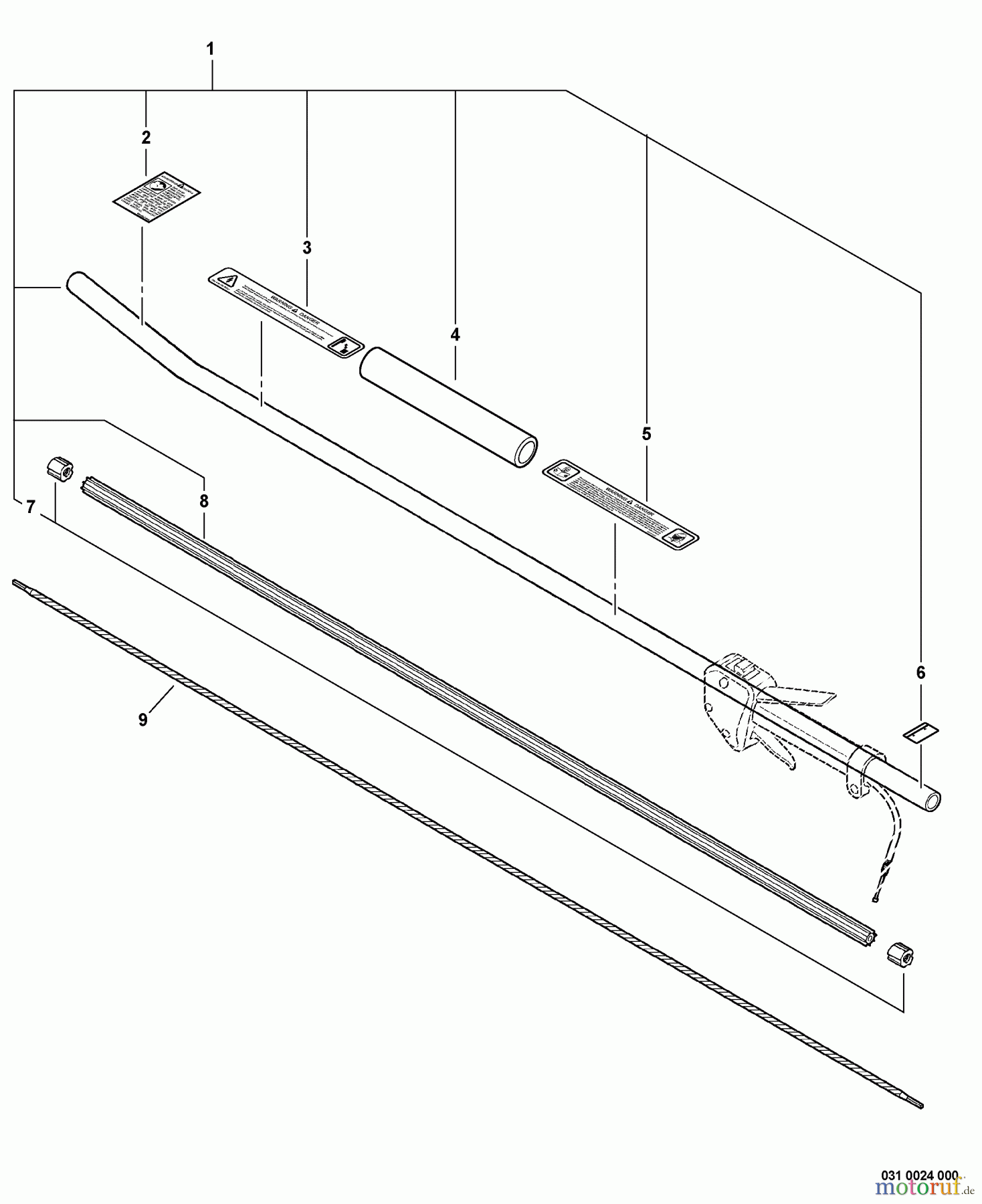 Echo Heckenscheren SHC-260 - Echo Shaft Hedge Trimmer, S/N: 05001001 - 05999999 Main Pipe Asy, Flexible Driveshaft