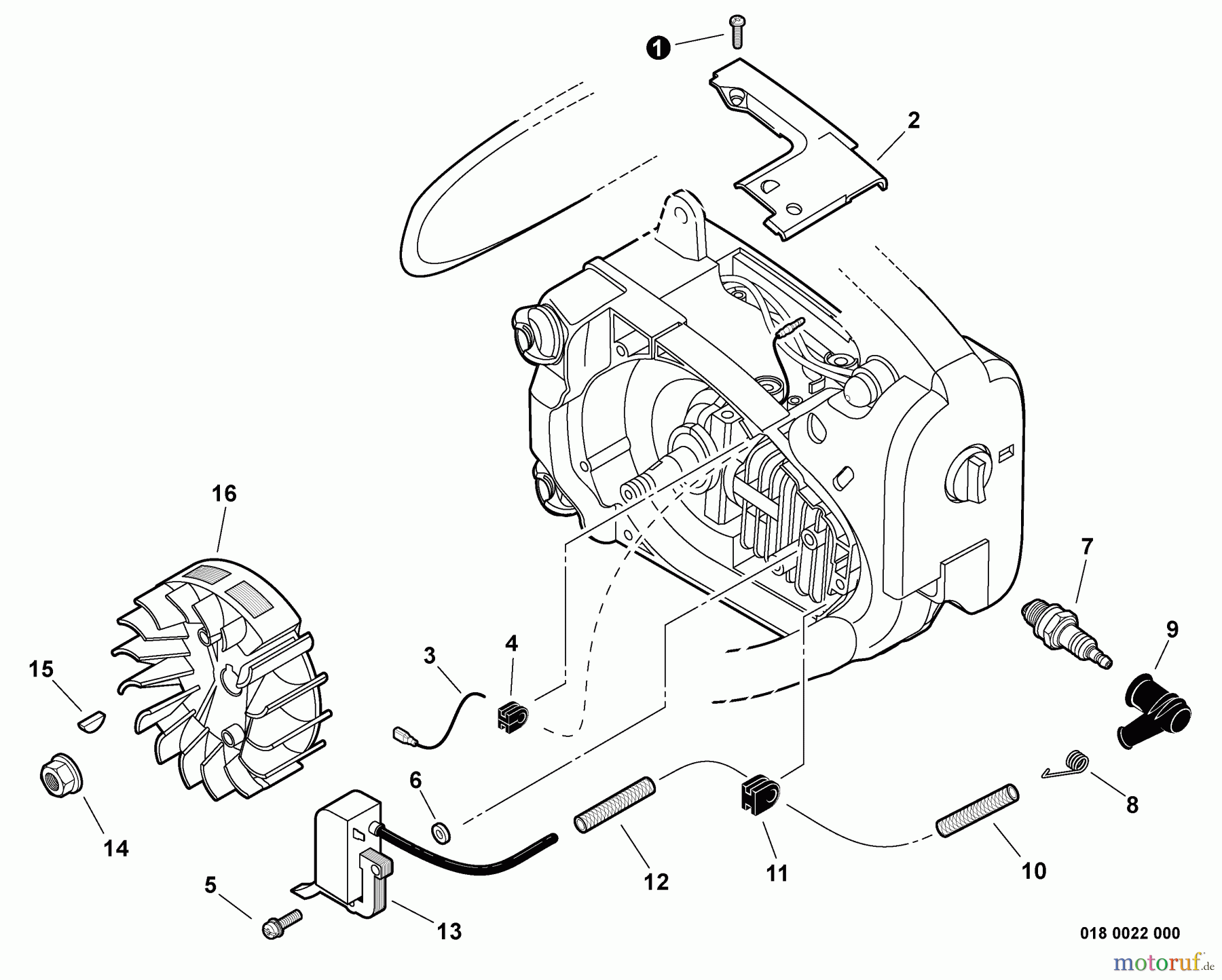  Echo Sägen, Kettensägen CS-271T  S/N: C26312001001 - C26312999999 Ignition