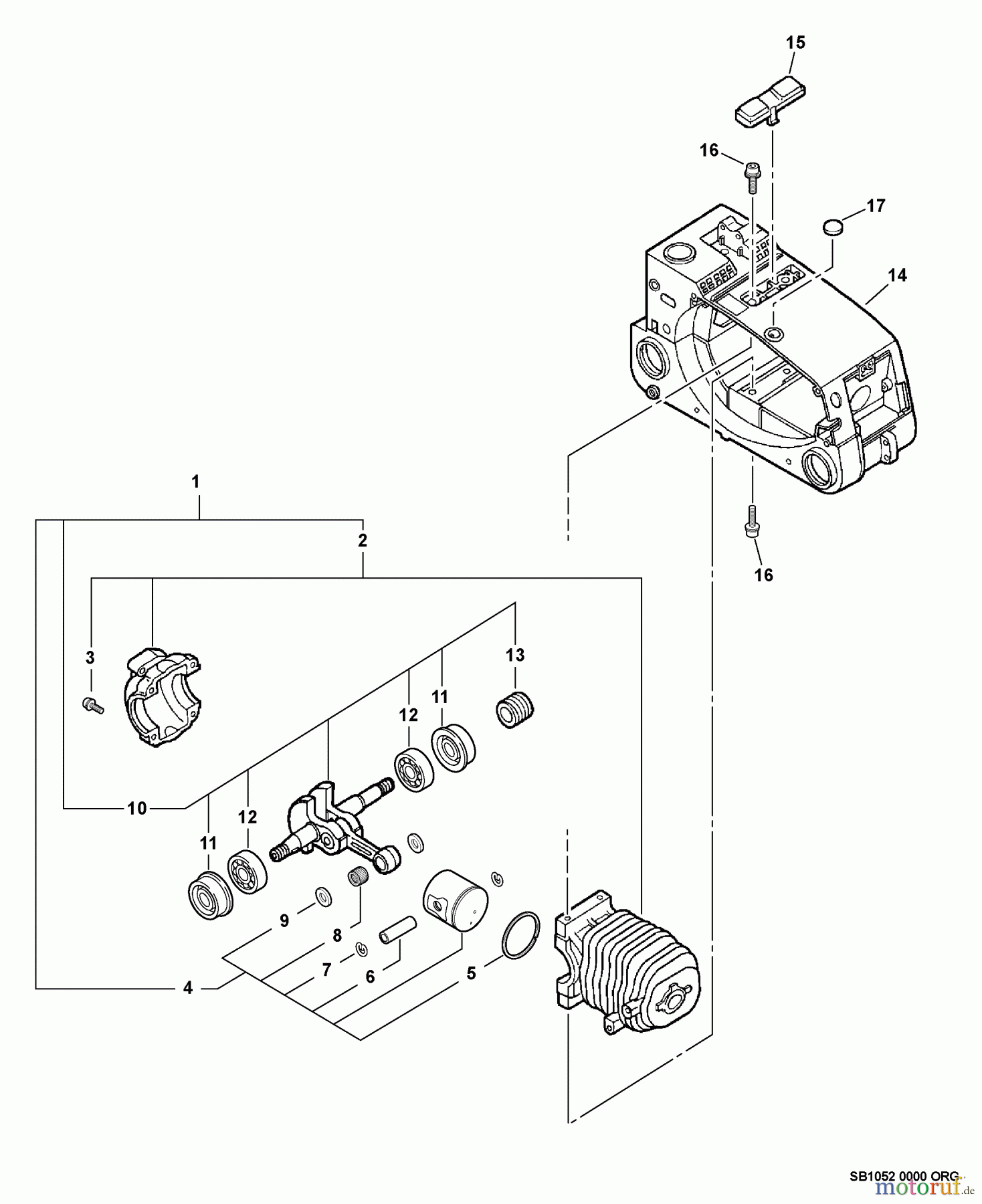 Echo Sägen, Kettensägen CS-306 - Echo Chainsaw, S/N: C08411001001 - C08411999999 Engine, Engine Cover, Short Block