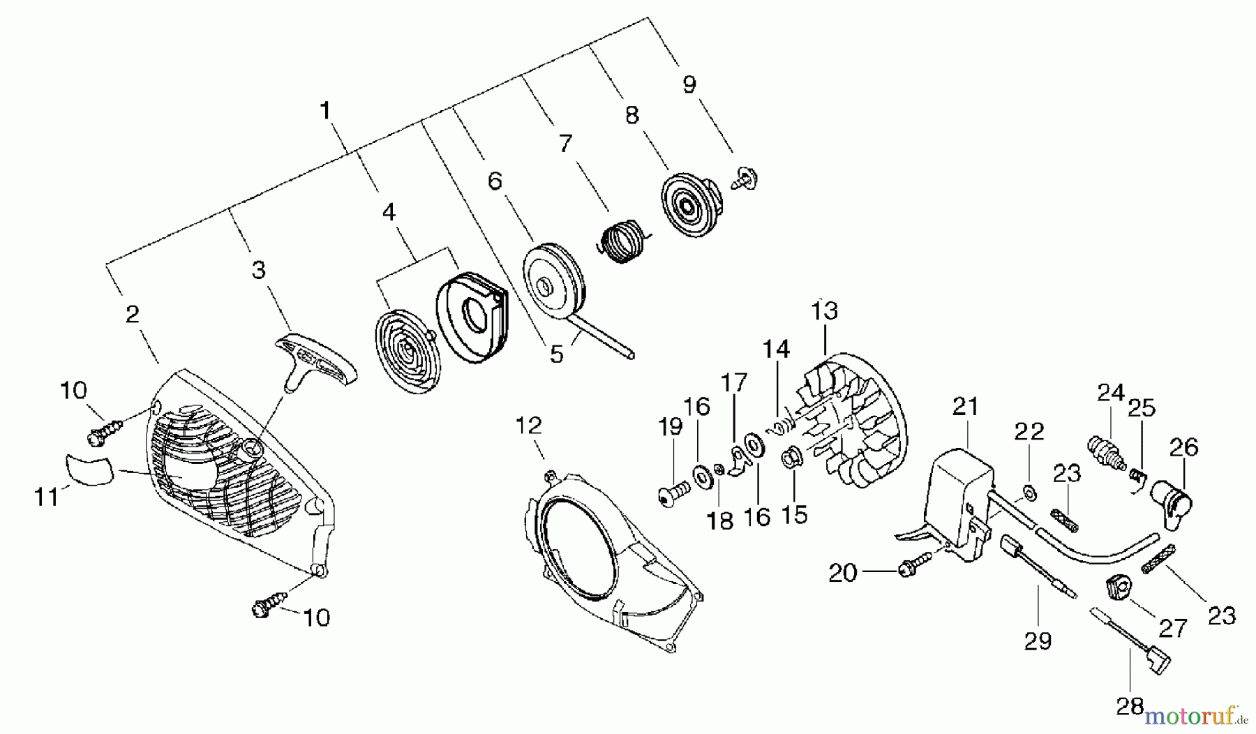 Echo Sägen, Kettensägen CS-350TES - Echo Chainsaw, Flywheel, Ignition, Starter