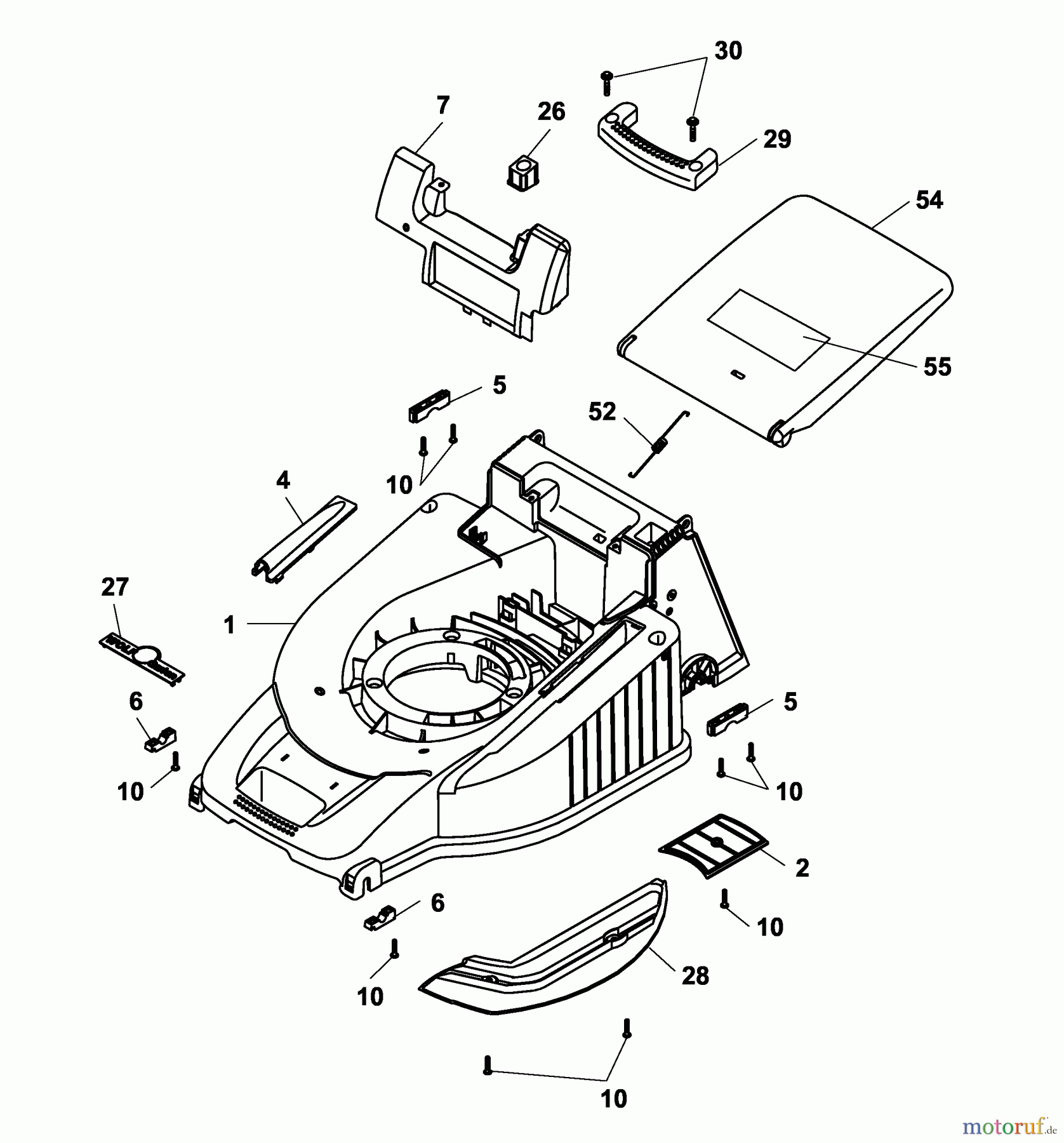 Wolf-Garten Battery mower Esprit 40 AC 4042000 Series B, C, D (2003) Deck housing