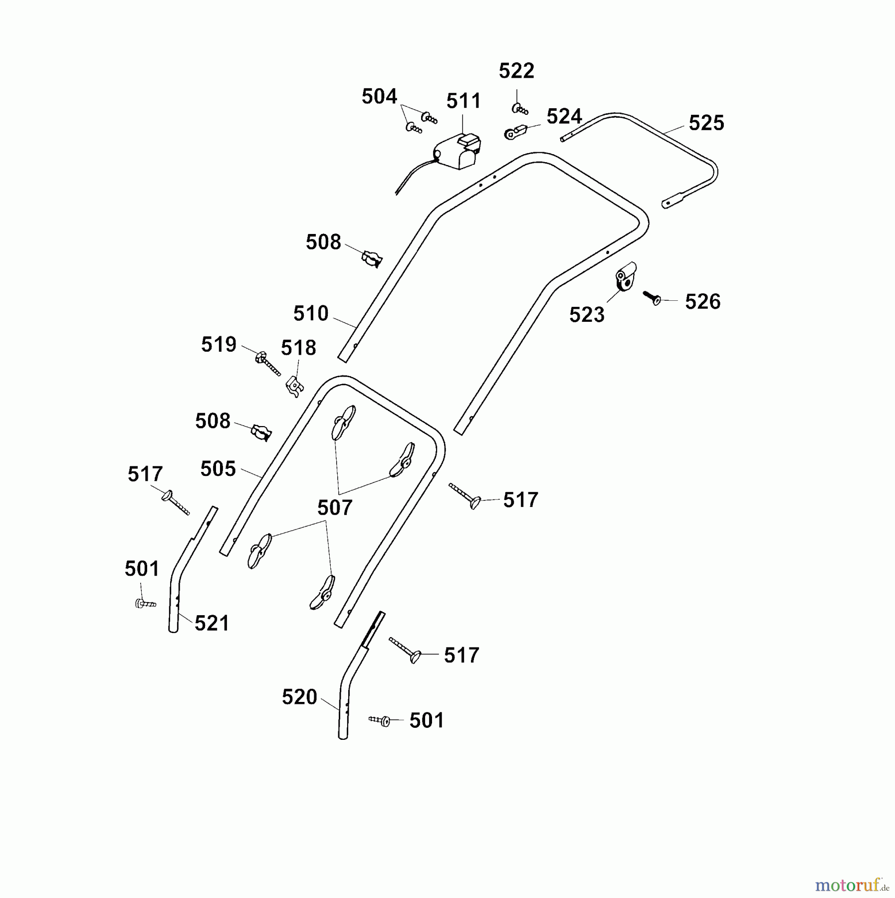 Wolf-Garten Battery mower Esprit 40 AC 4042000 Series B, C, D (2003) Handle