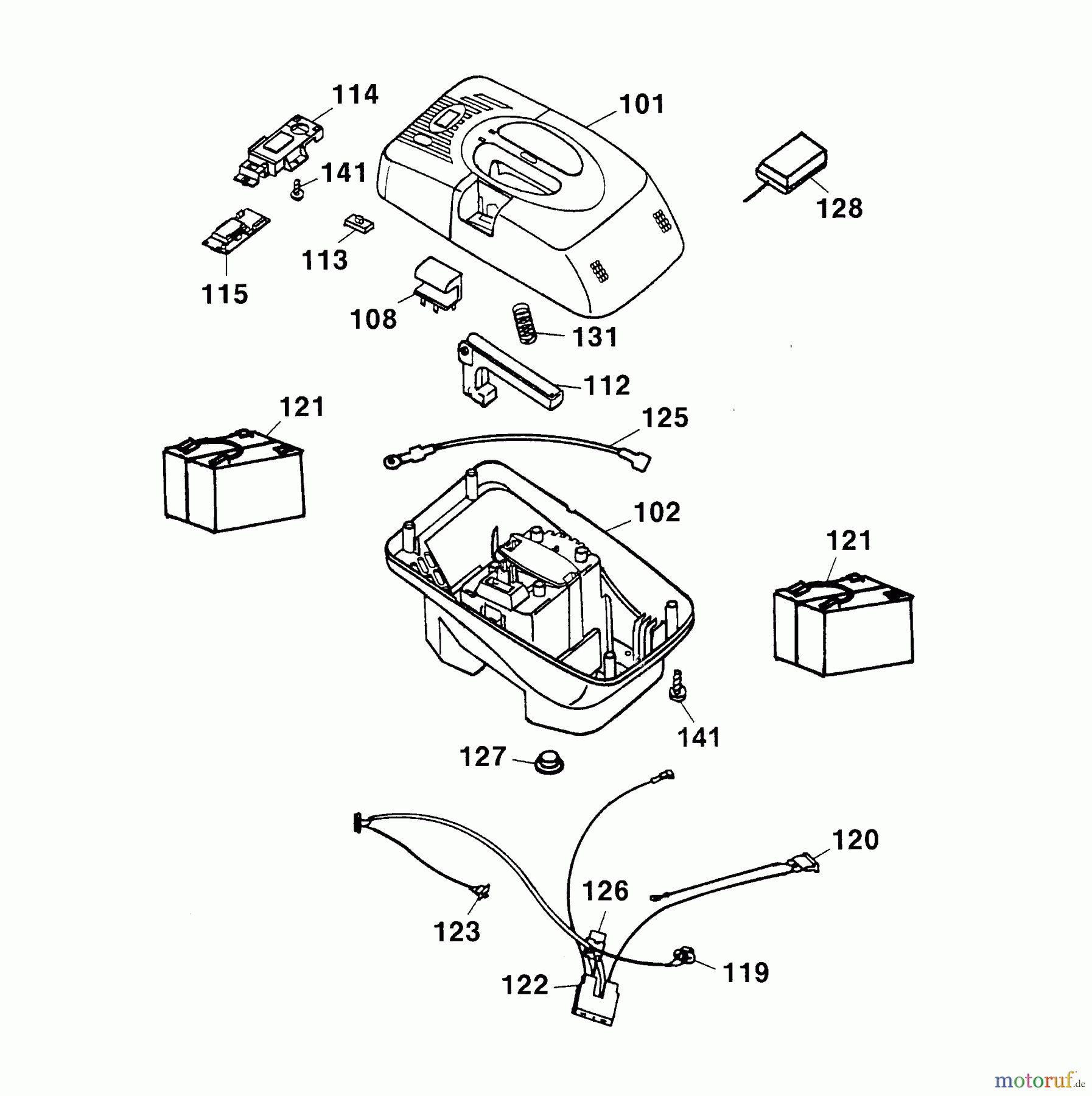 Wolf-Garten Battery mower Esprit 40 AC 4042000 Series B, C, D  (2003) Electric parts