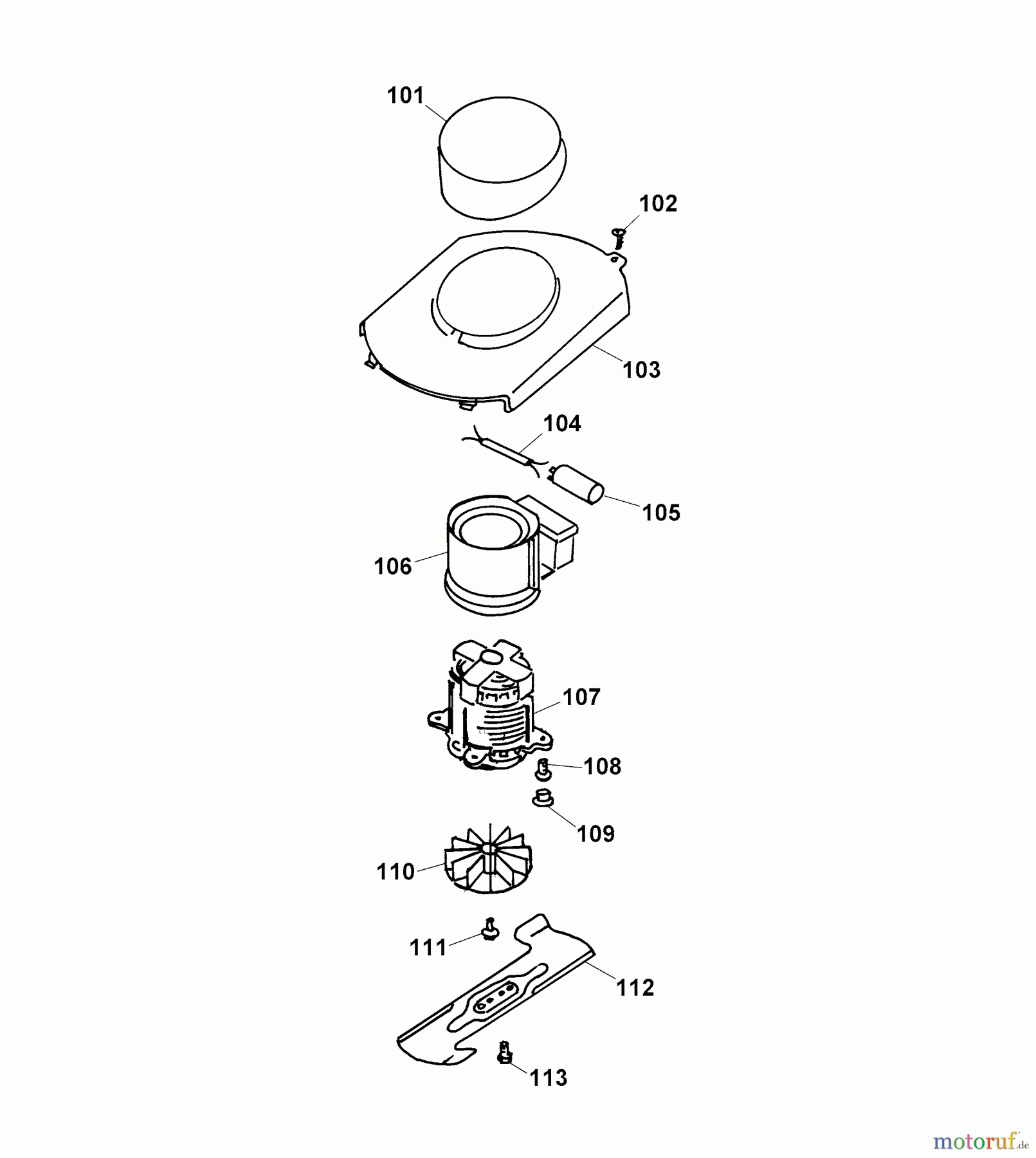  Wolf-Garten Electric mower Esprit 36 E 4906883 Series B, C  (2002) Electric motor, Blade
