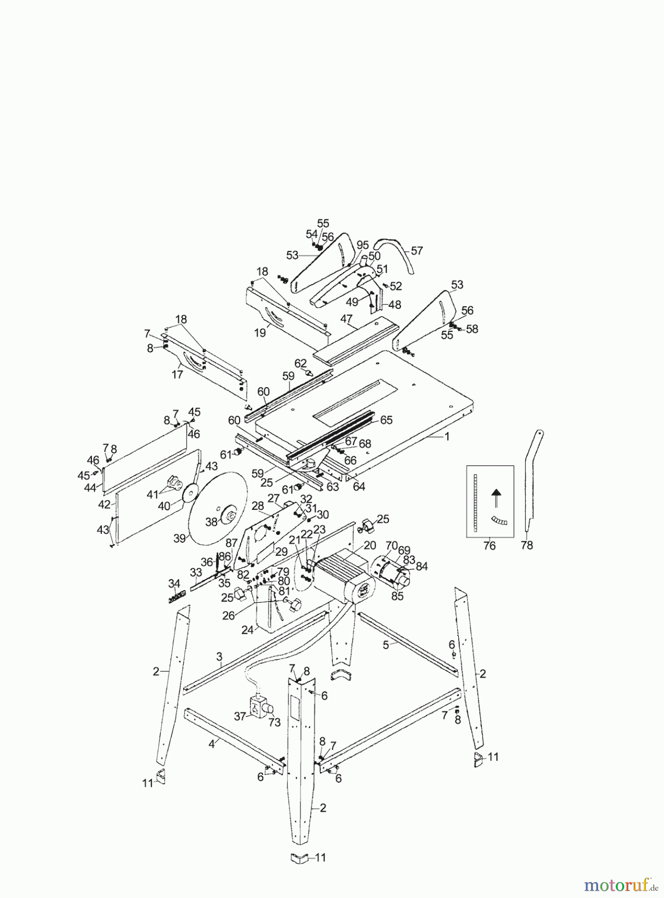  AL-KO Heimwerkertechnik Tischkreissägen TK 2500 SM Seite 1