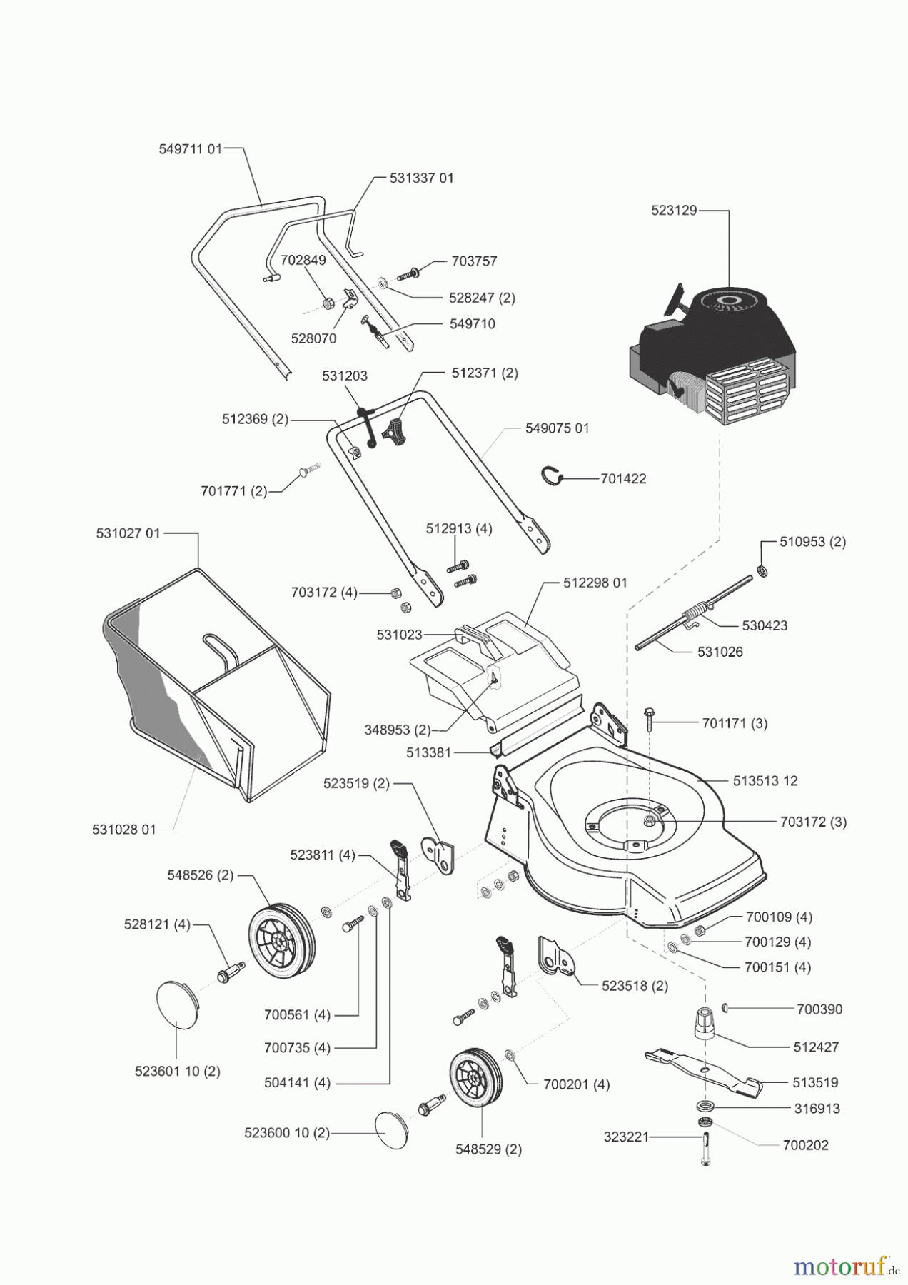 AL-KO Gartentechnik Benzinrasenmäher Aldi 444 A ab 02/2001 Seite 1