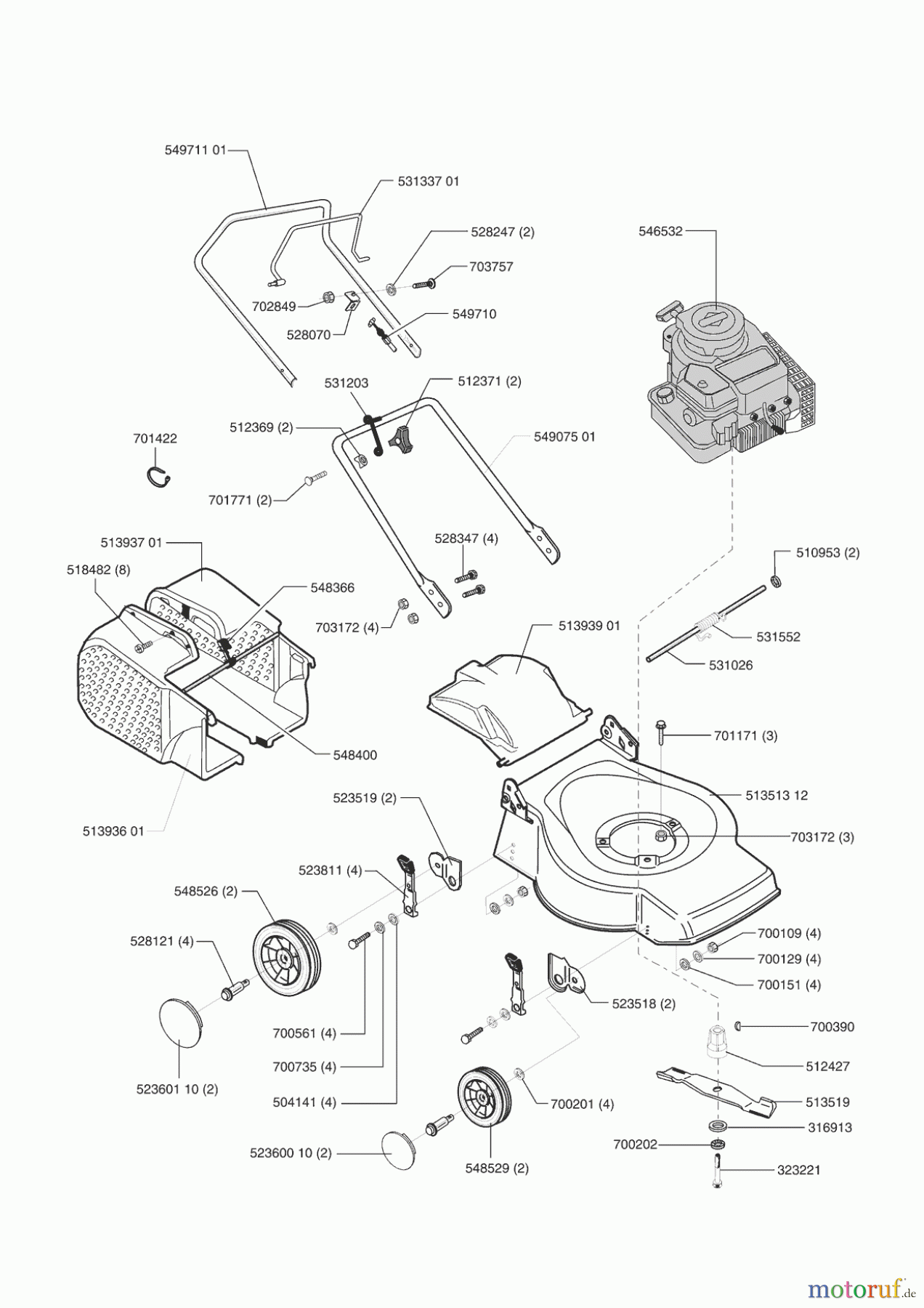 Orion Gartentechnik Benzinrasenmäher 40 B ab 03/2001 Seite 1