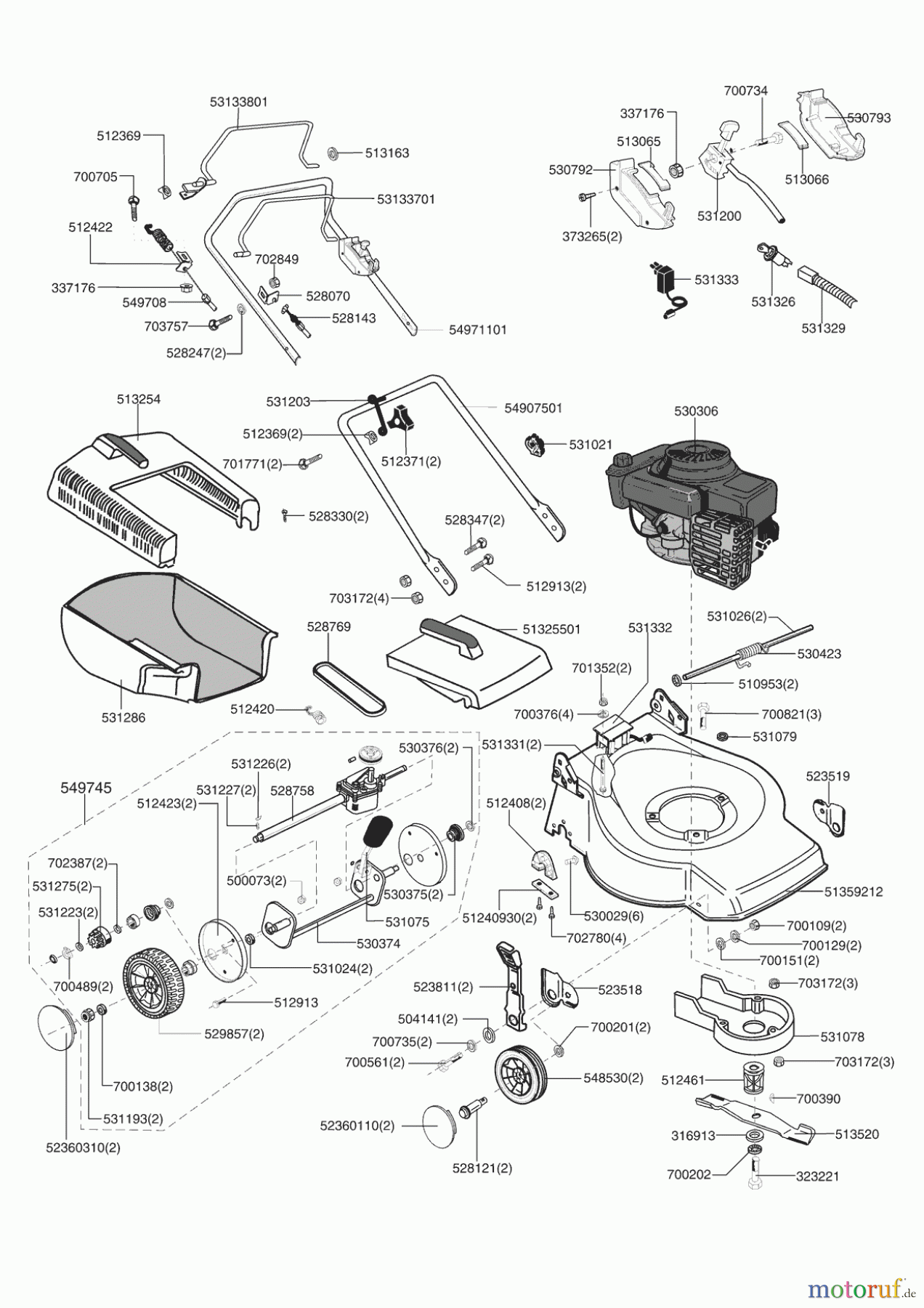  Orion Gartentechnik Benzinrasenmäher 464 SAE ab 04/2001 Seite 1