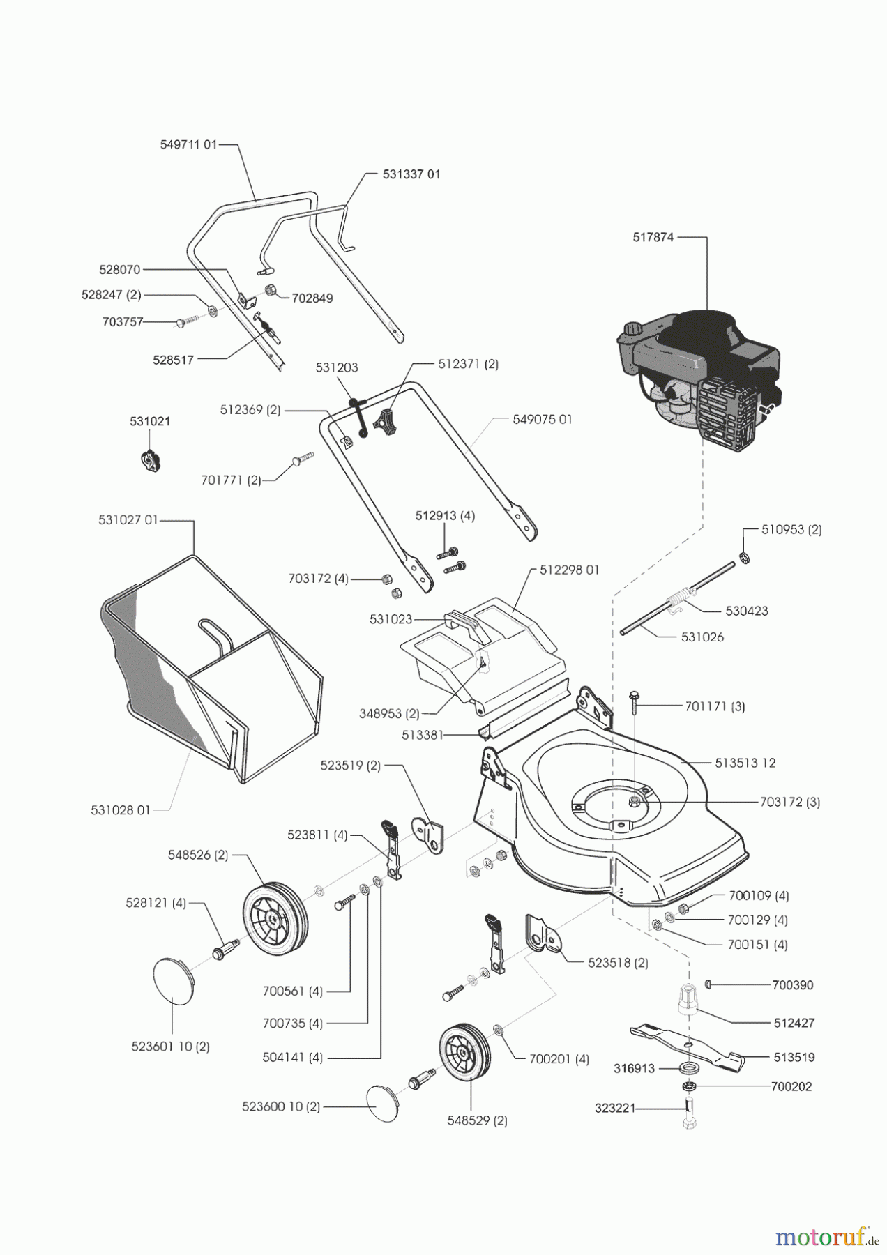  Orion Gartentechnik Benzinrasenmäher 444 A ab 12/2001 Seite 1