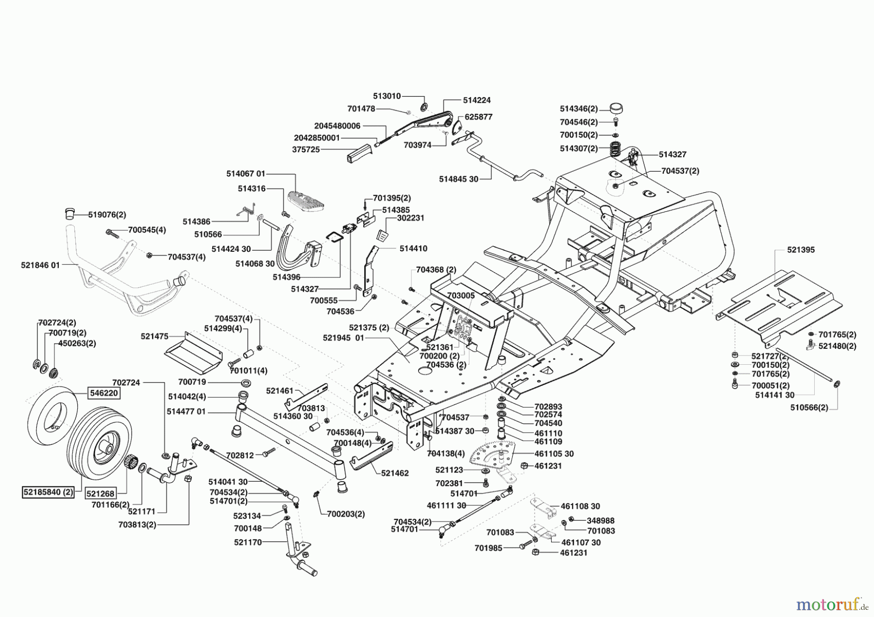  Powerline Gartentechnik Rasentraktor T 15-102 S ab 10/2003 Seite 2
