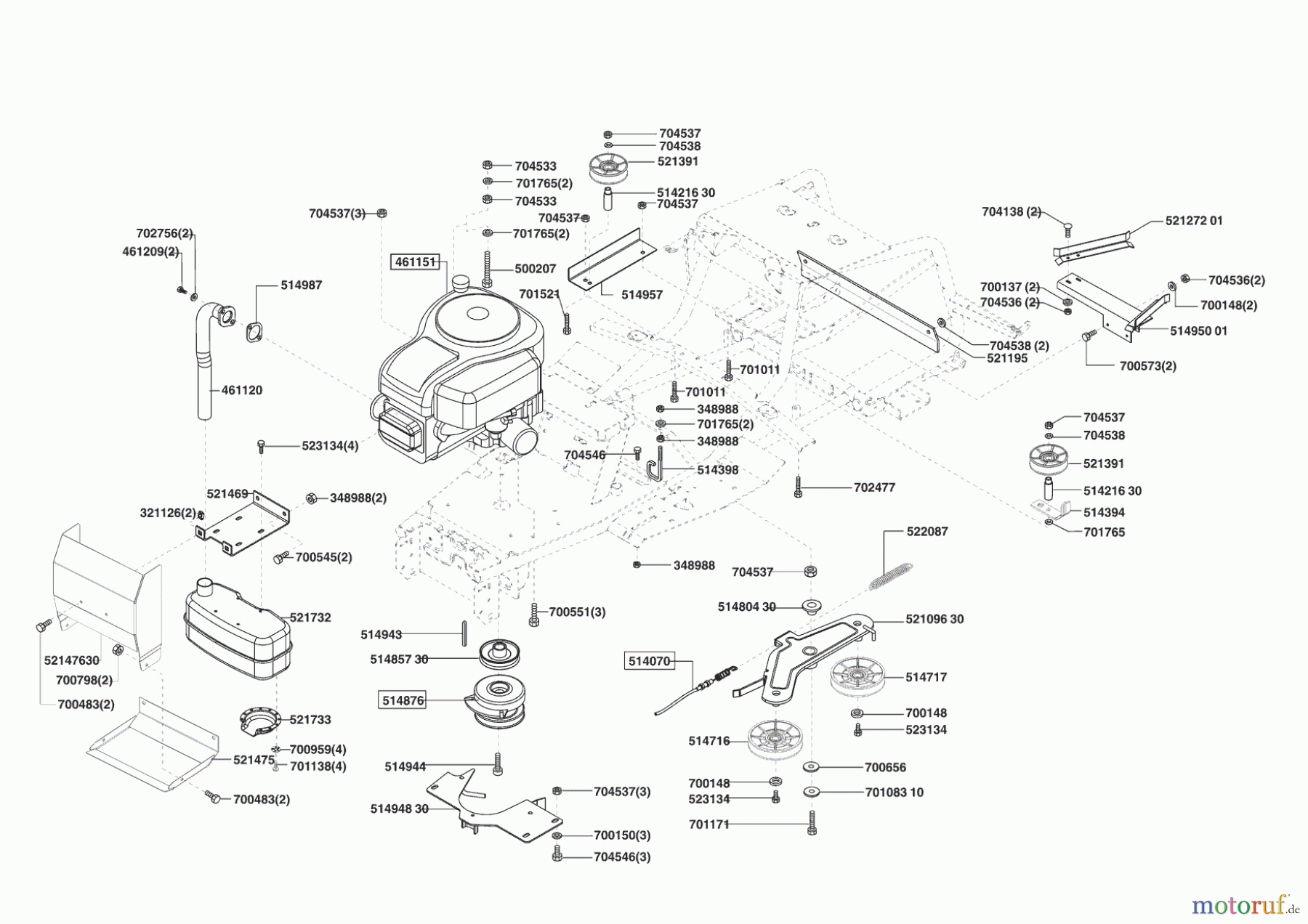  Powerline Gartentechnik Rasentraktor T 13-102 SP-H ab 04/2004 Seite 4