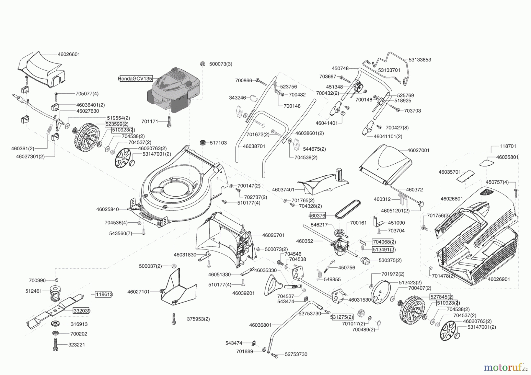 Dehner Gartentechnik Benzinrasenmäher B 470 HZM 11/2005 - 12/2006 Seite 1