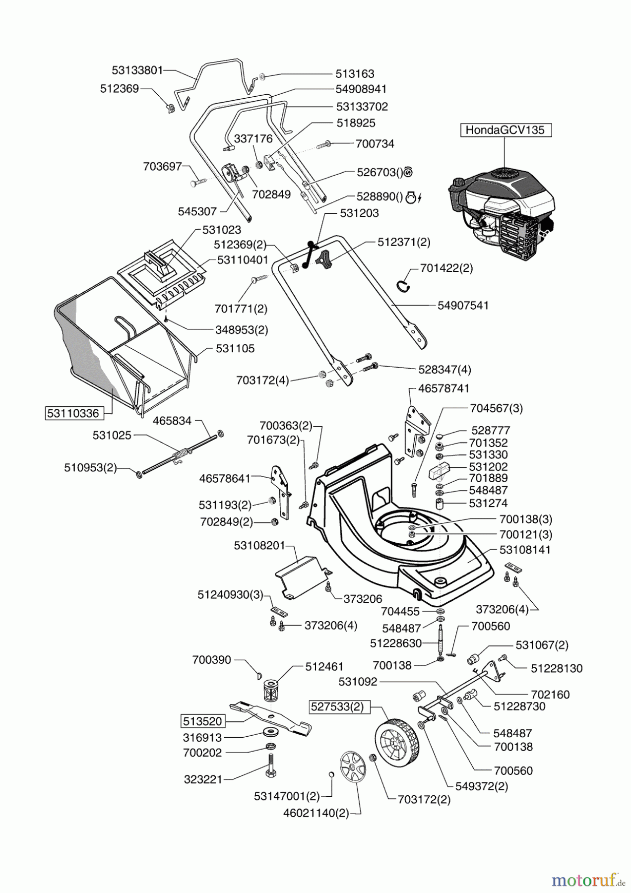 Sigma Gartentechnik Benzinrasenmäher HLA 47 HR 12/2006 - 05/2007 Seite 1