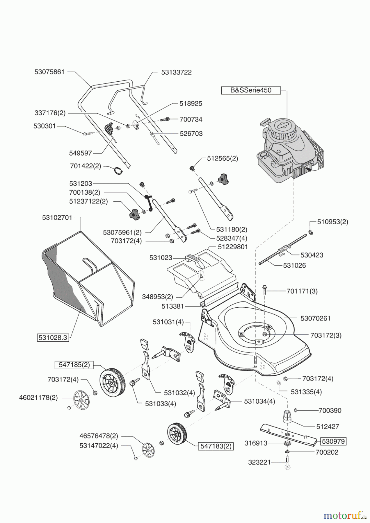  AL-KO Gartentechnik Benzinrasenmäher VALGARDEN SIXT 461 B4 10/2007 - 11/2010 Seite 1