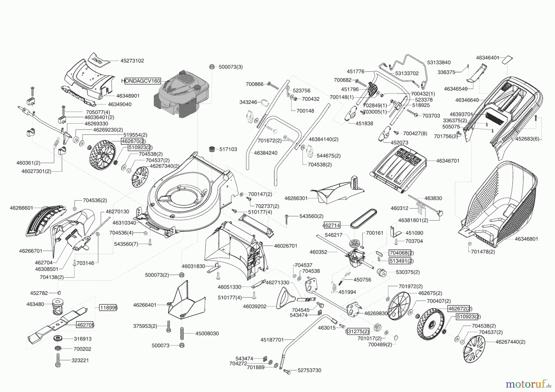 AL-KO Gartentechnik Benzinrasenmäher SILVER COMFORT 520BR-H 11/2008 - 04/2009 Seite 1
