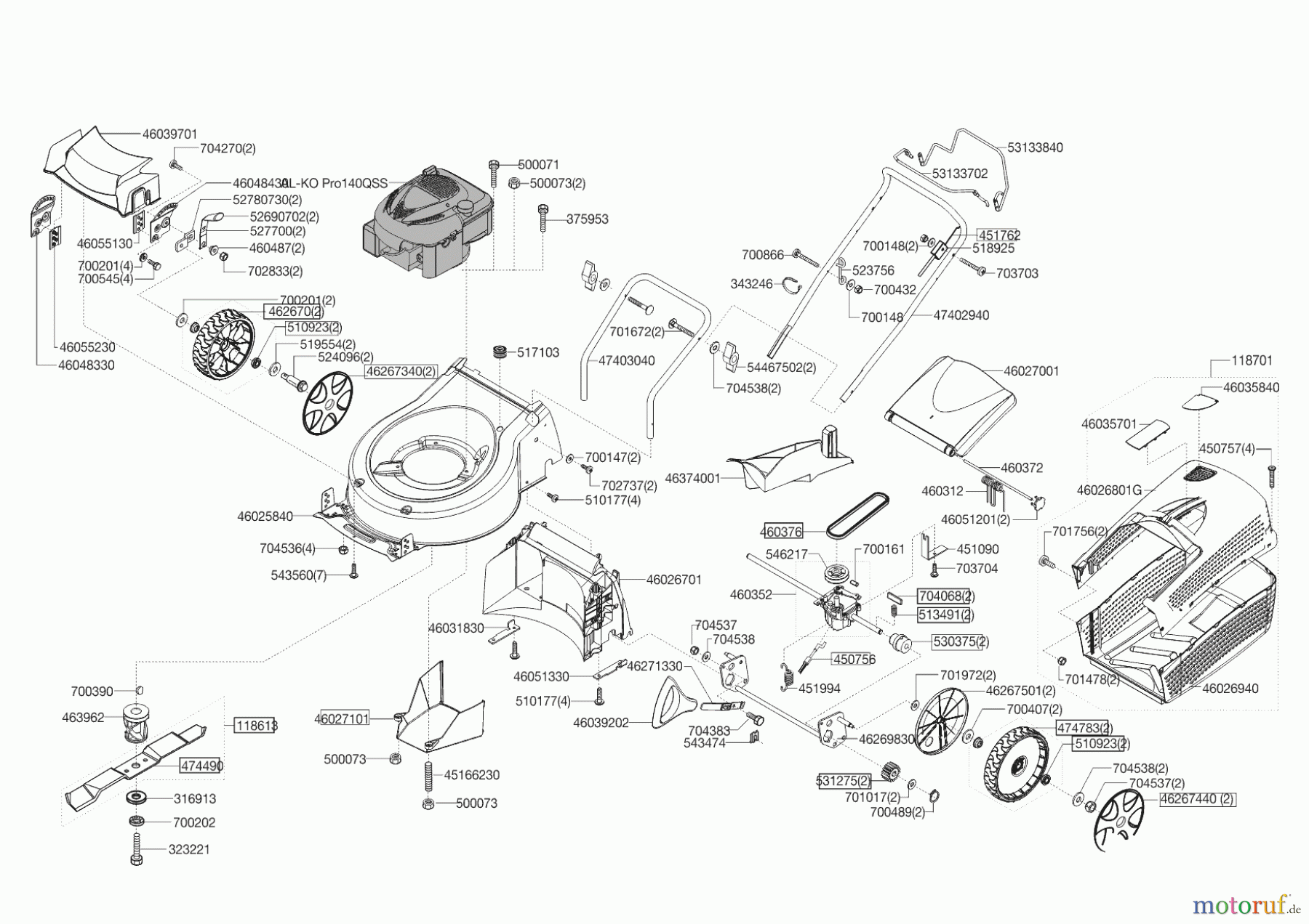 AL-KO Gartentechnik Benzinrasenmäher 47 BR-A Bauhaus Edition 07/2012 - 08/2016 Seite 1