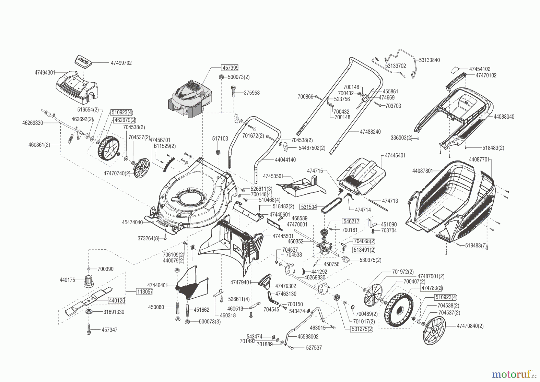  AL-KO Gartentechnik Benzinrasenmäher 46.8 SP-A HIGHLINE  ab 03/2018 Seite 1