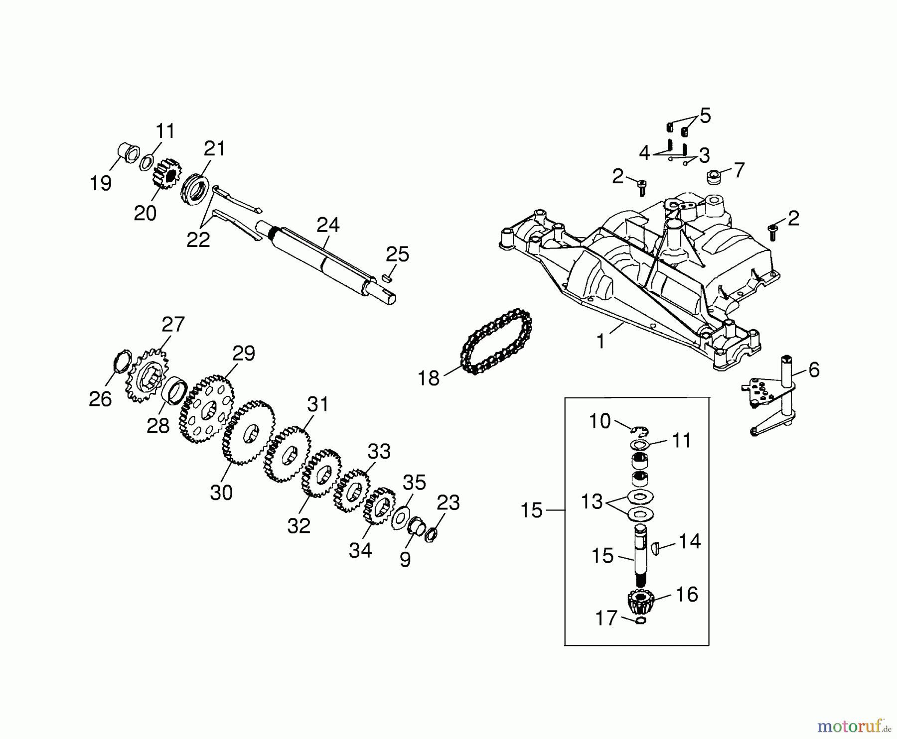  Wolf-Garten Lawn tractors Trac OHV 6 6200000 Series B  (2003) Gearbox