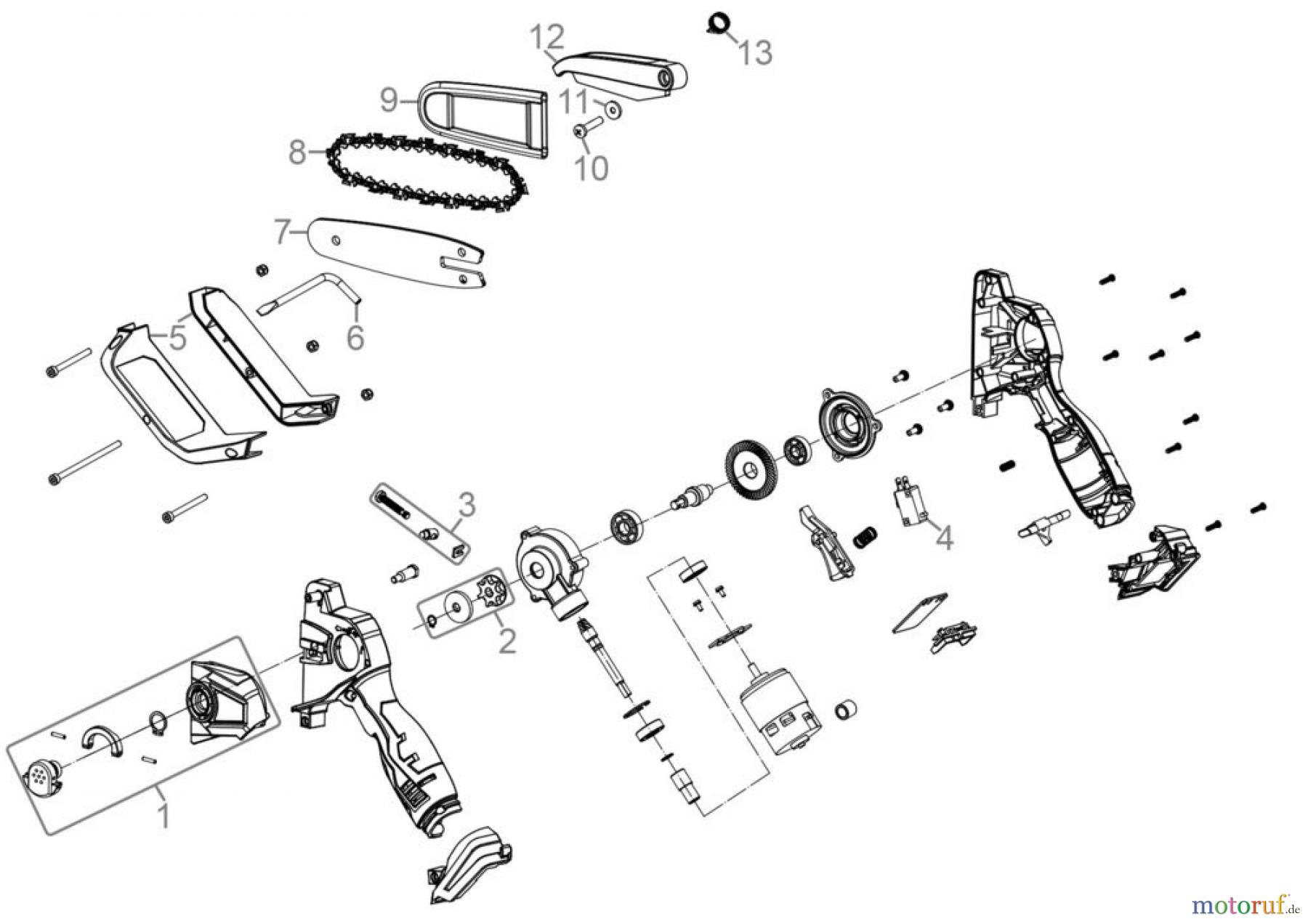 Güde Brennholzbearbeitung Kettensägen Akku Kettensägen Akku Minikettensäge MK 18-201-05 Art.Nr.: 58476 FSL58476-01 Seite 1