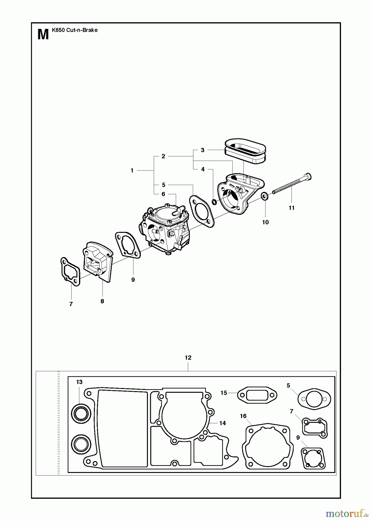  Trennschneider, Cut-Off K650 Cut-n-Break, 2007-01 CARBURETOR