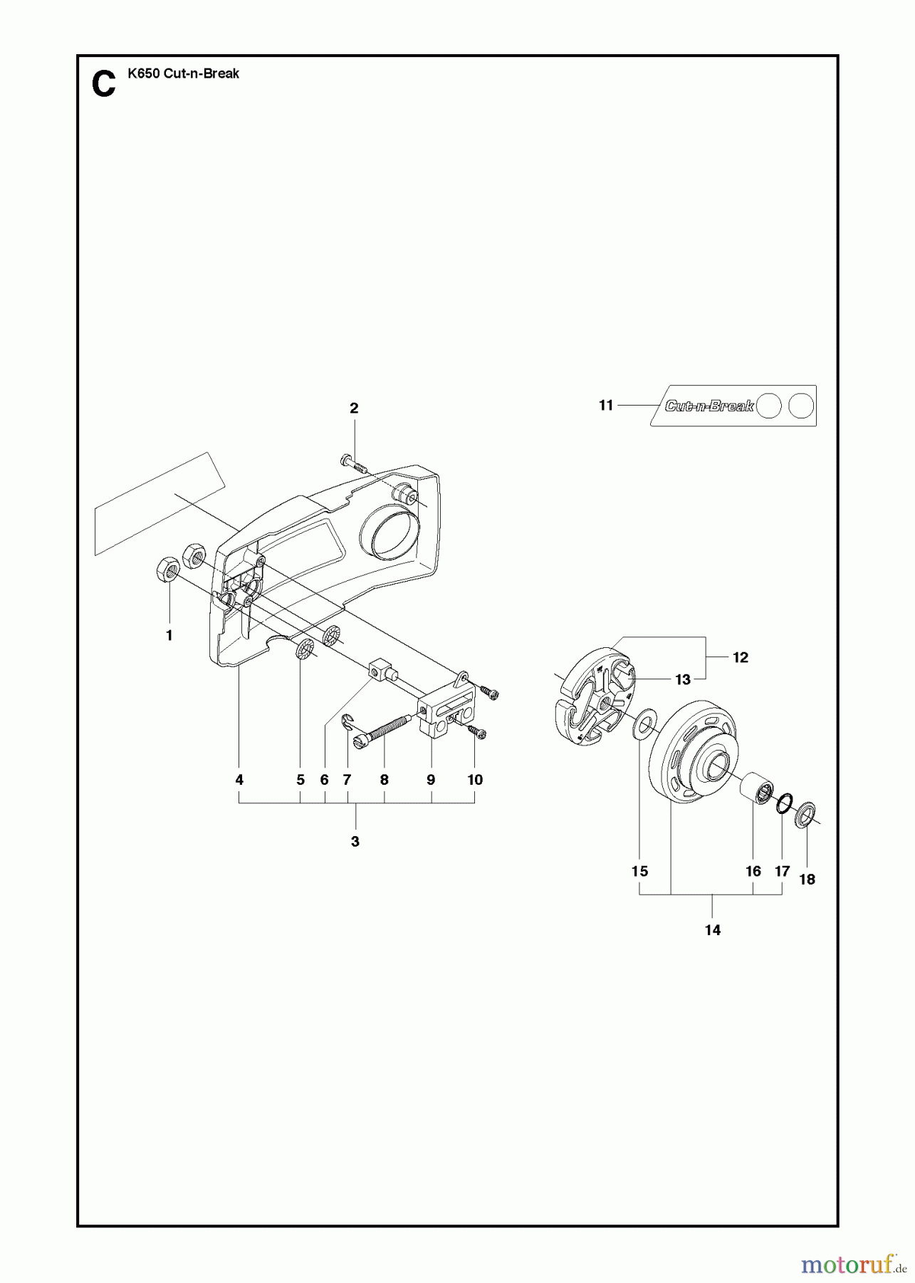  Trennschneider, Cut-Off K650 Cut-n-Break, 2008-11 CLUTCH