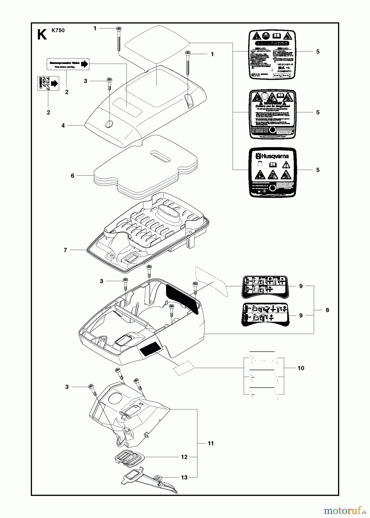  Trennschneider, Cut-Off K750 RESCUE, 2009-07 CYLINDER COVER