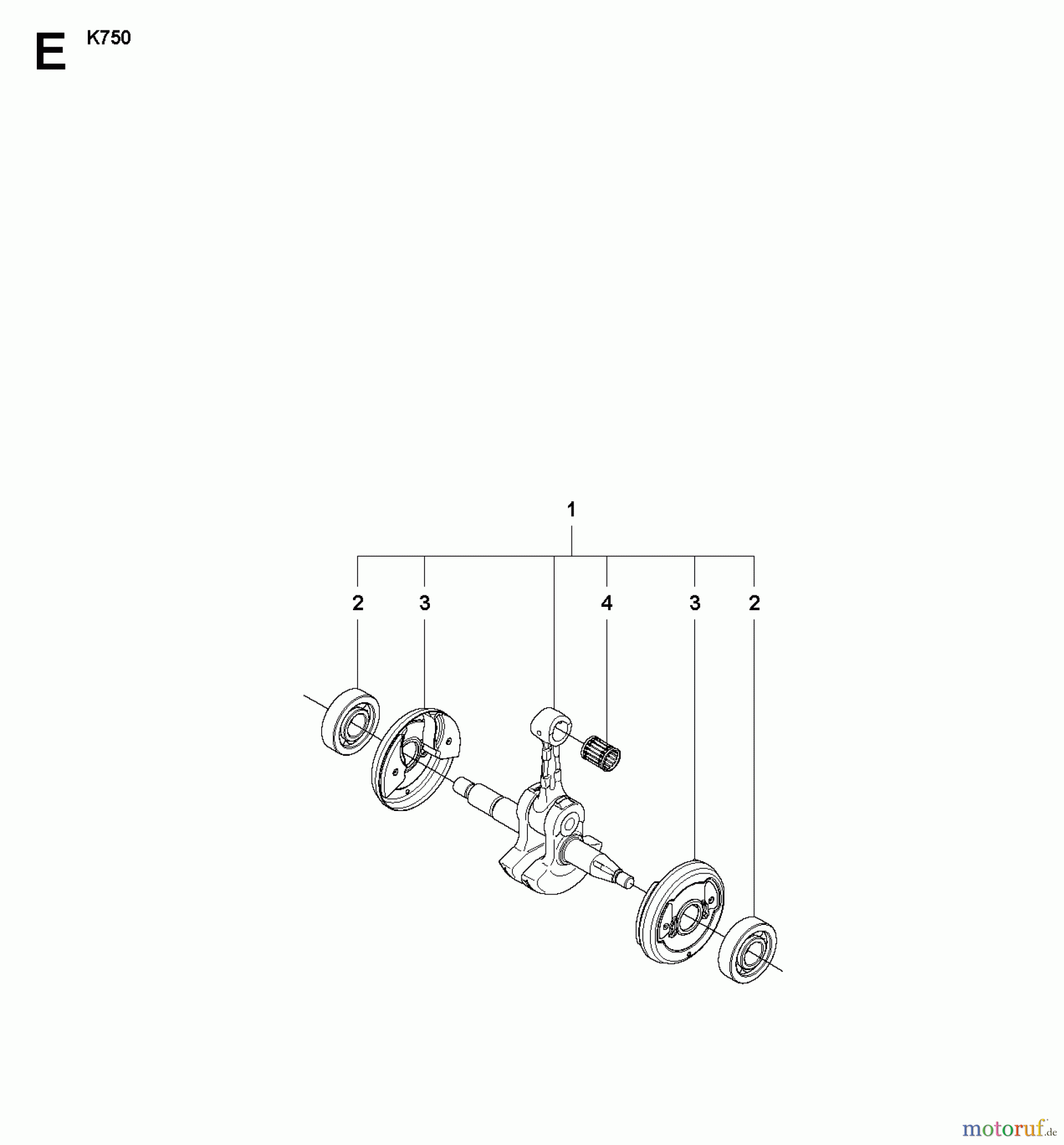  Trennschneider, Cut-Off K750, Rescue, Air Purge, Oil Guard, 2008-10 CRANKSHAFT