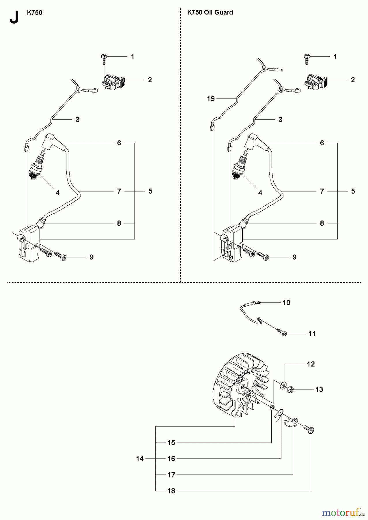  Trennschneider, Cut-Off K750, Rescue, Air Purge, Oil Guard, 2008-10 IGNITION SYSTEM