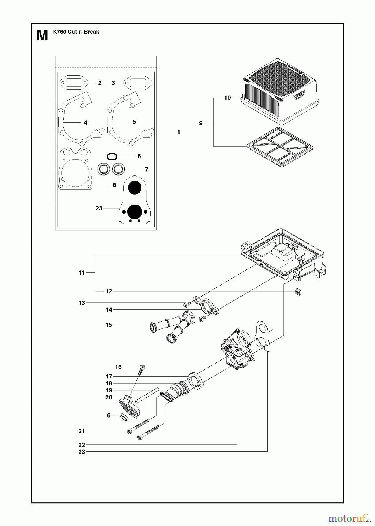  Trennschneider, Cut-Off K760 Cut-n-Break, 2009-11 AIR FILTER